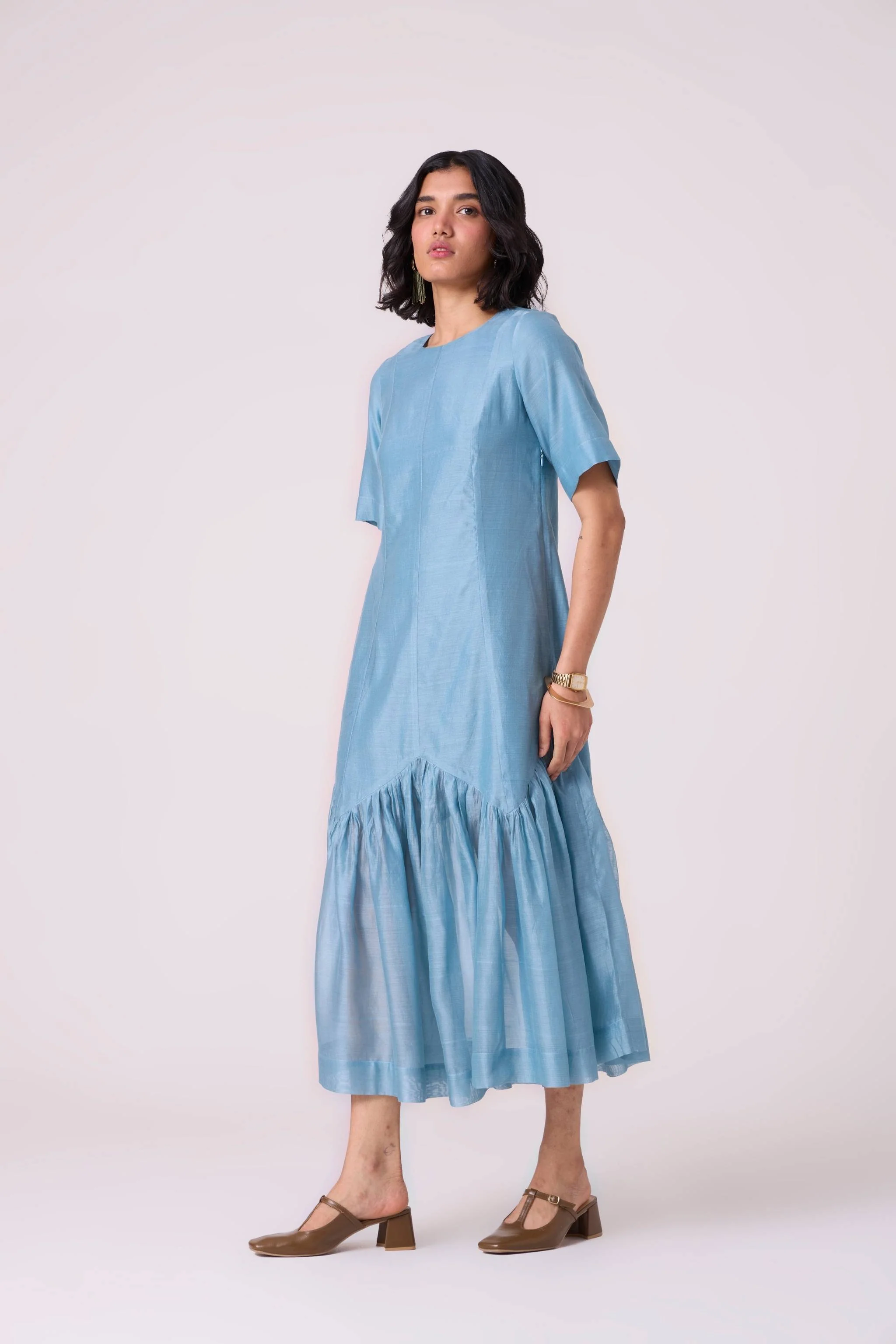 Diana Blue Handwoven Maxi Dress - Image 4