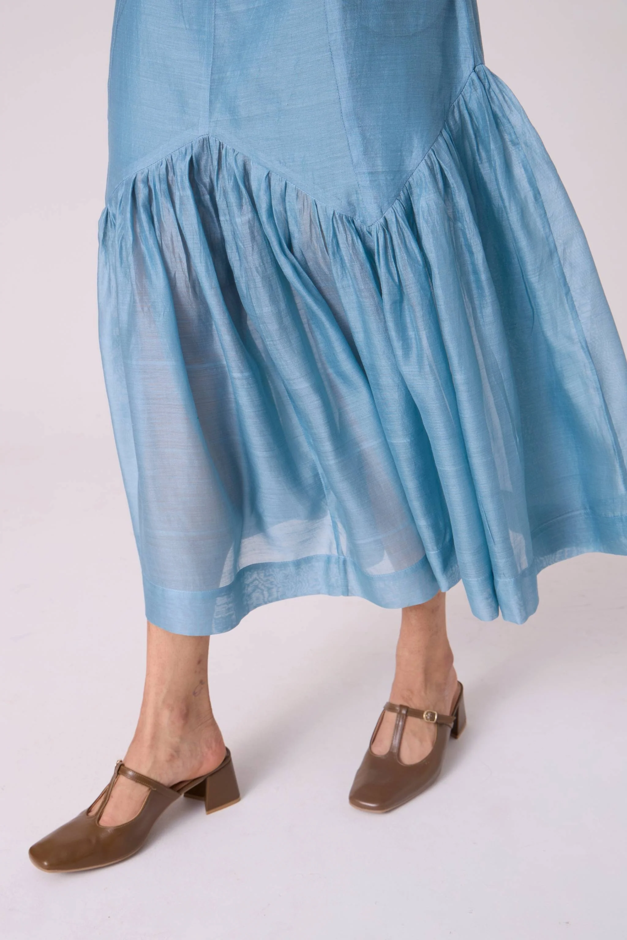 Diana Blue Handwoven Maxi Dress - Image 9