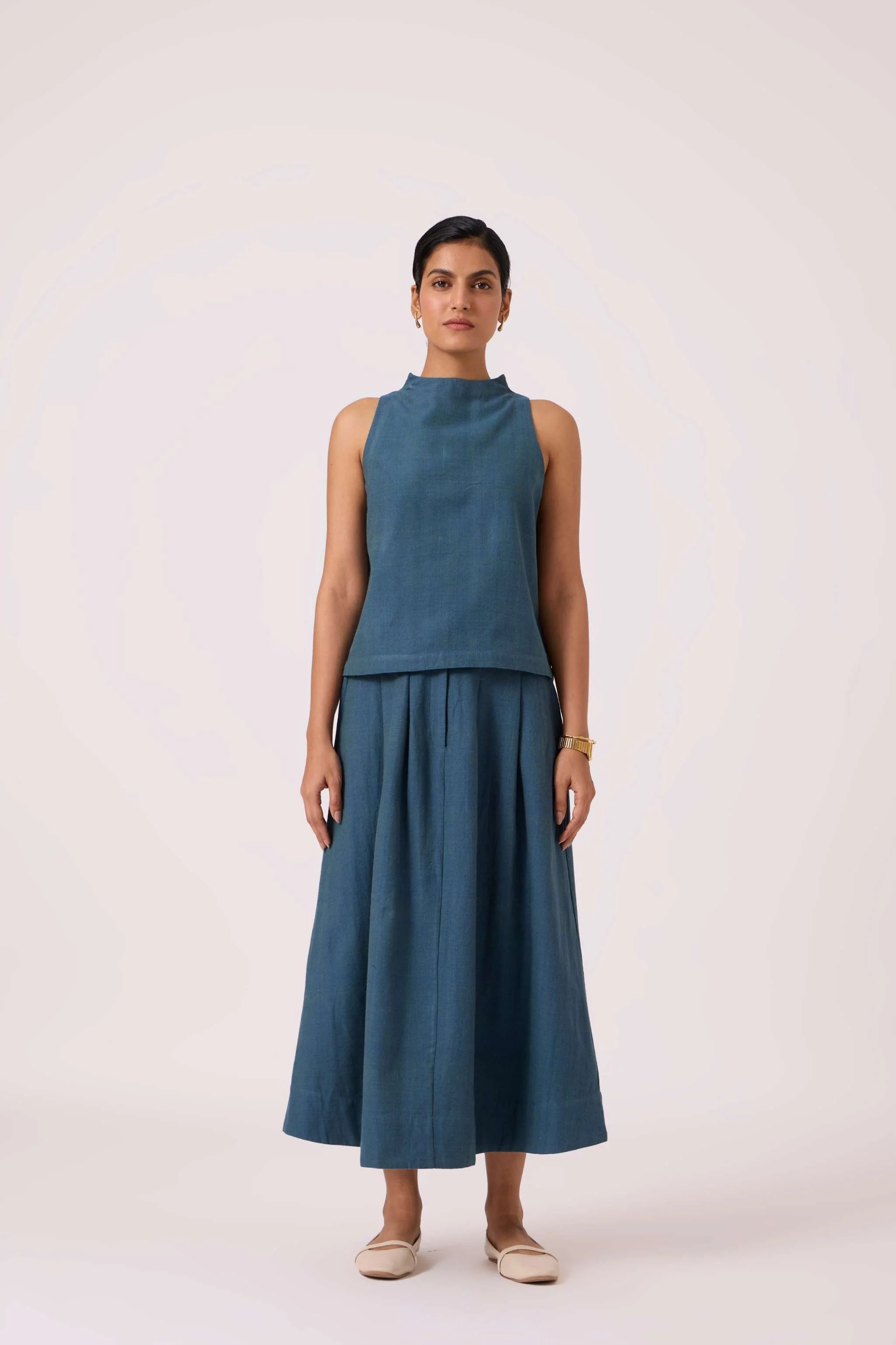 Ernest Blue Handwoven Cropped Top - Image 3