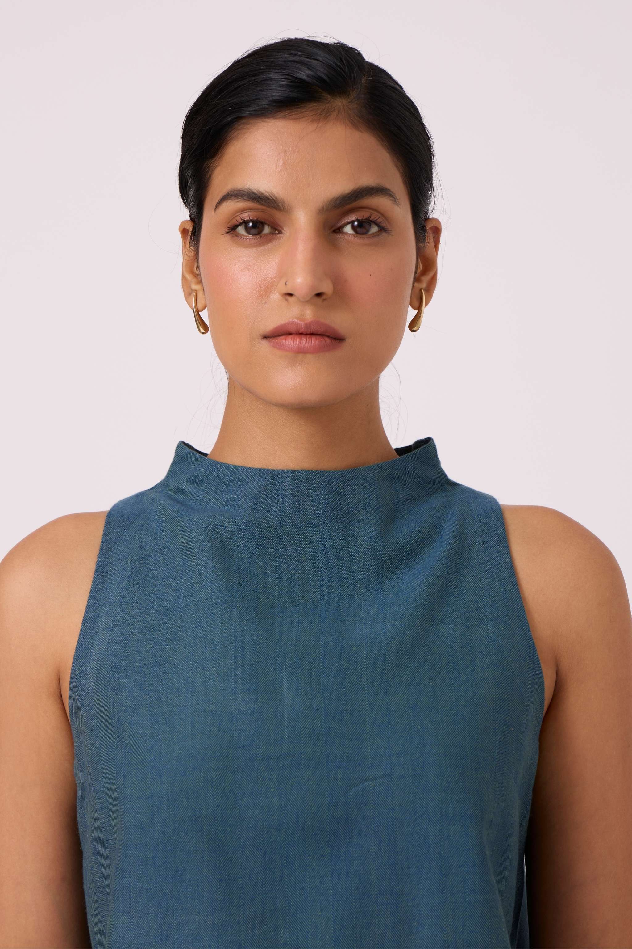 Ernest Blue Handwoven Cropped Top - Image 4