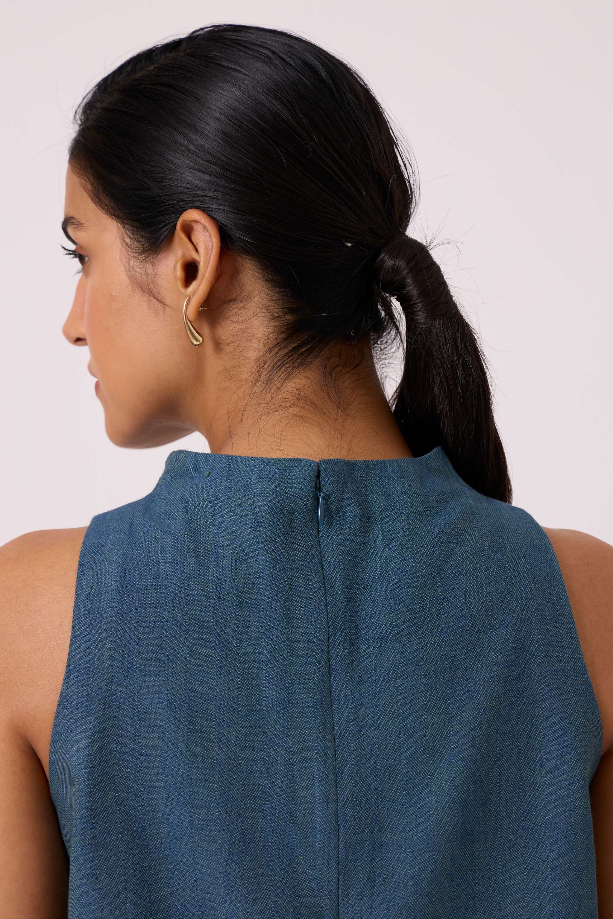 Ernest Blue Handwoven Cropped Top - Image 9