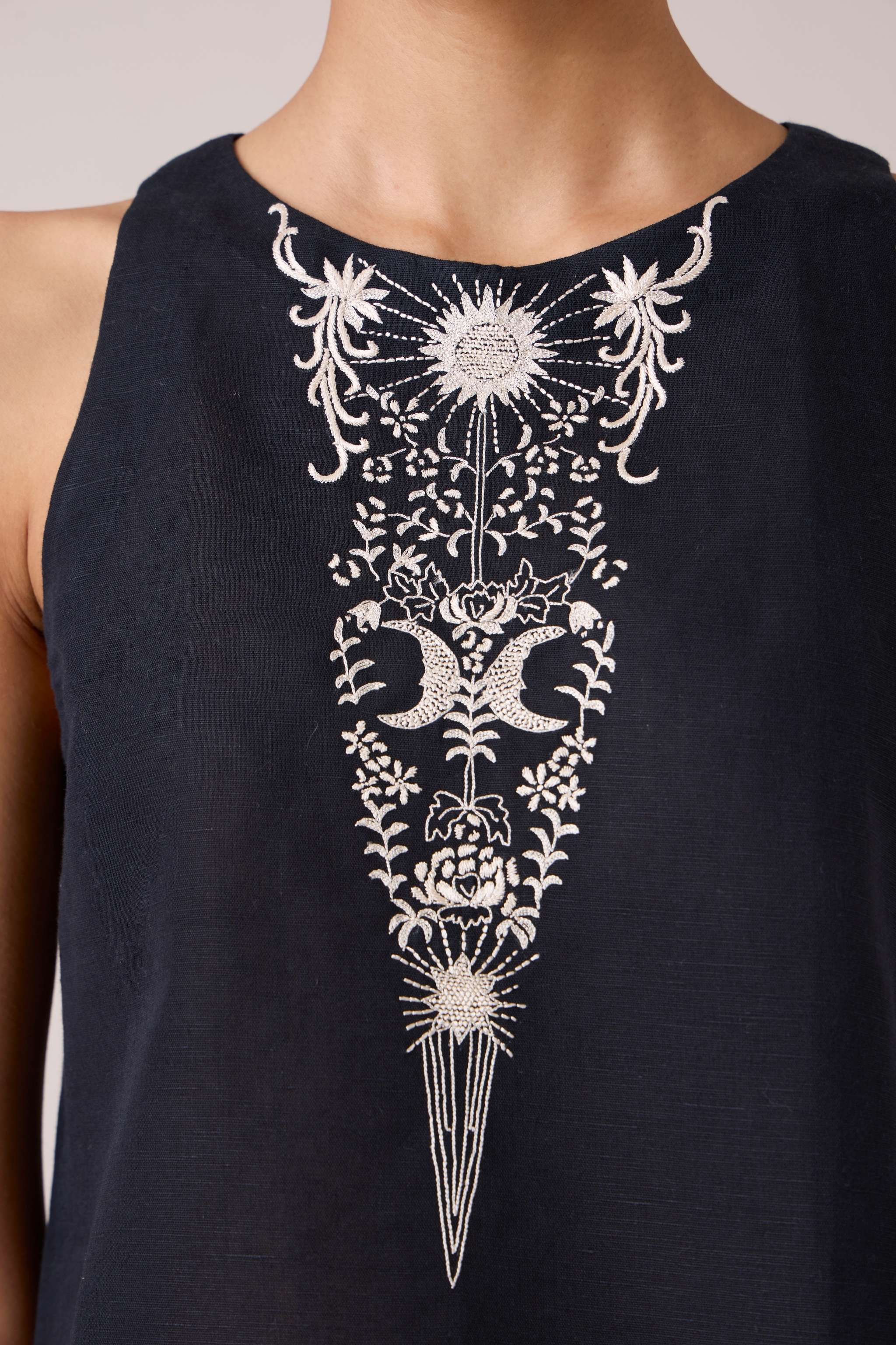 Evora Black Embroidered Top - Image 4