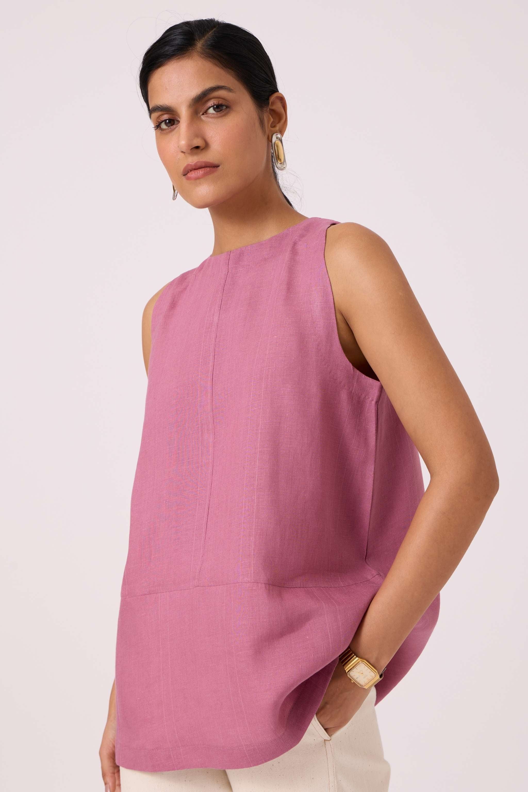 Eyre Lilac Linen Top