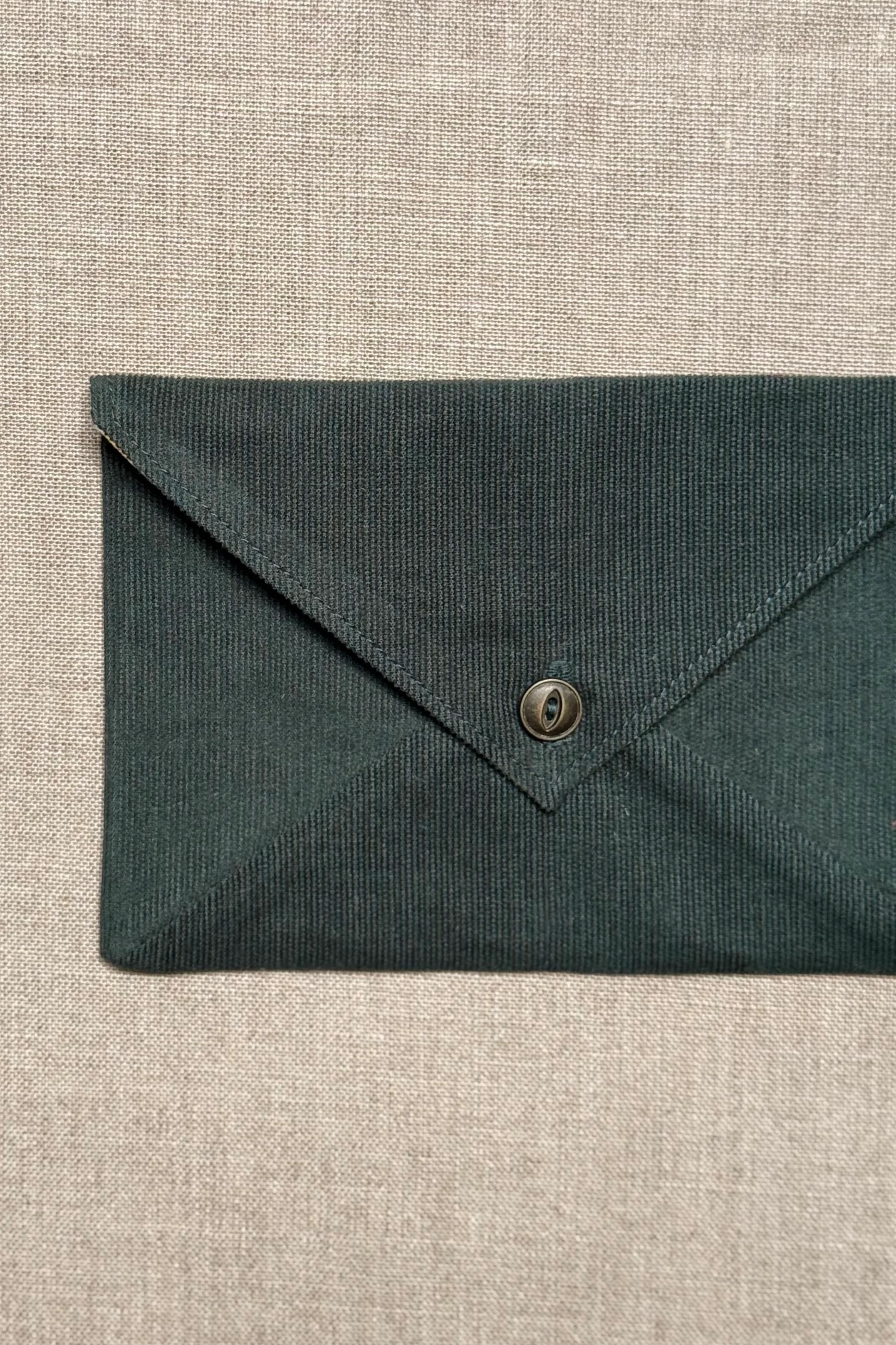Green Corduroy Envelope Clutch - Image 4
