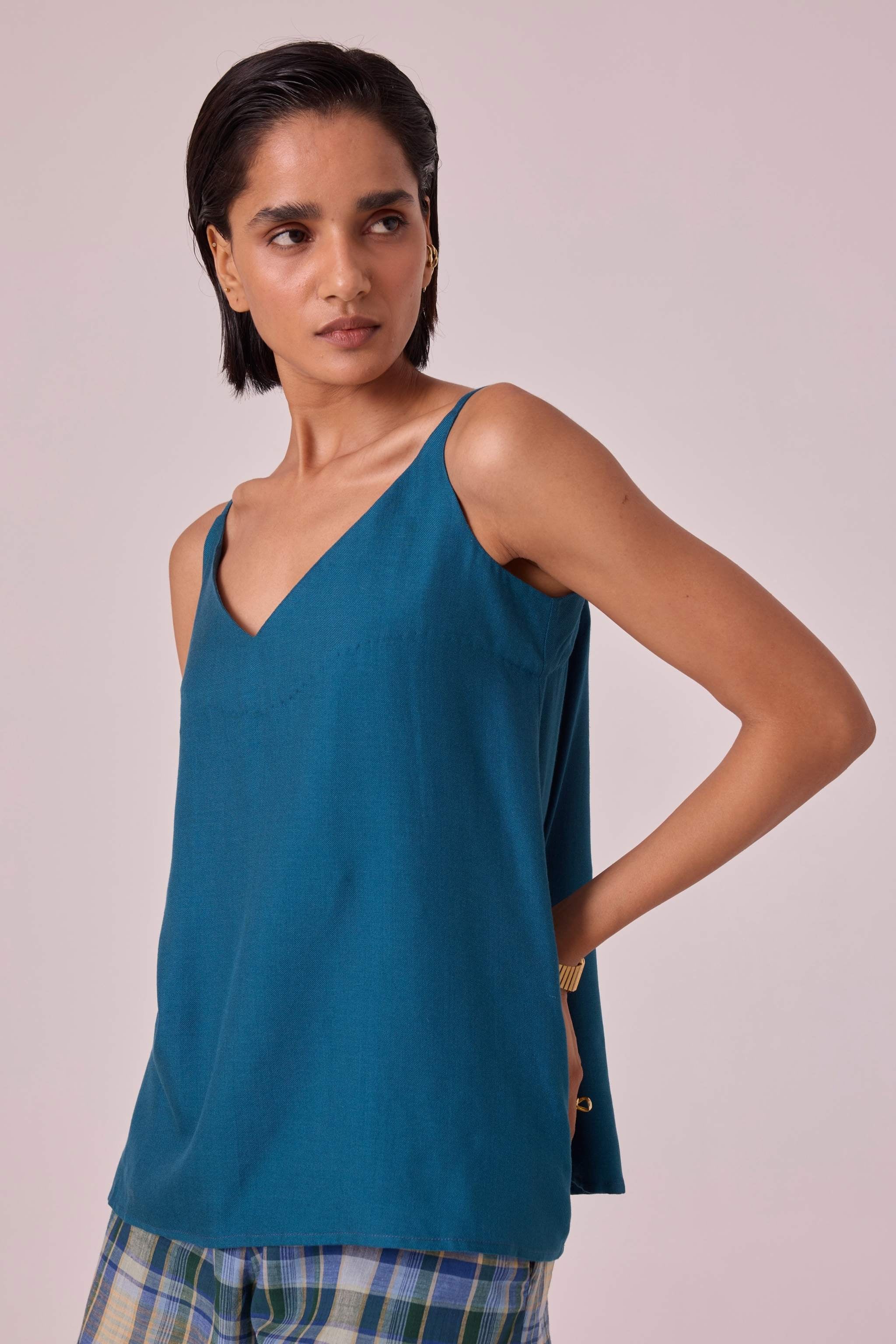 Isse Blue Silk Camisole - Image 3