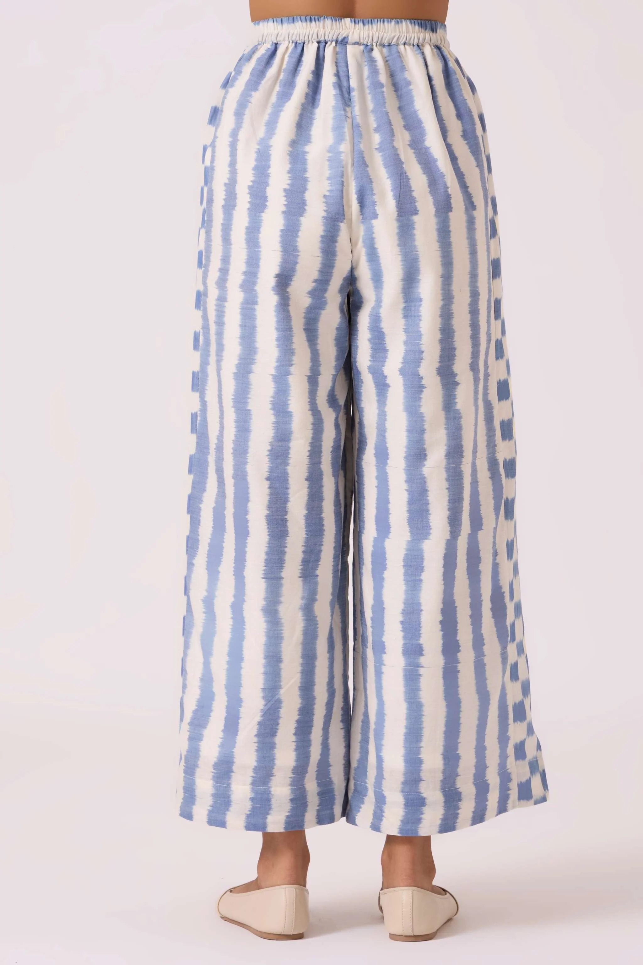 Ivan Blue Striped Ikat Pants - Image 10
