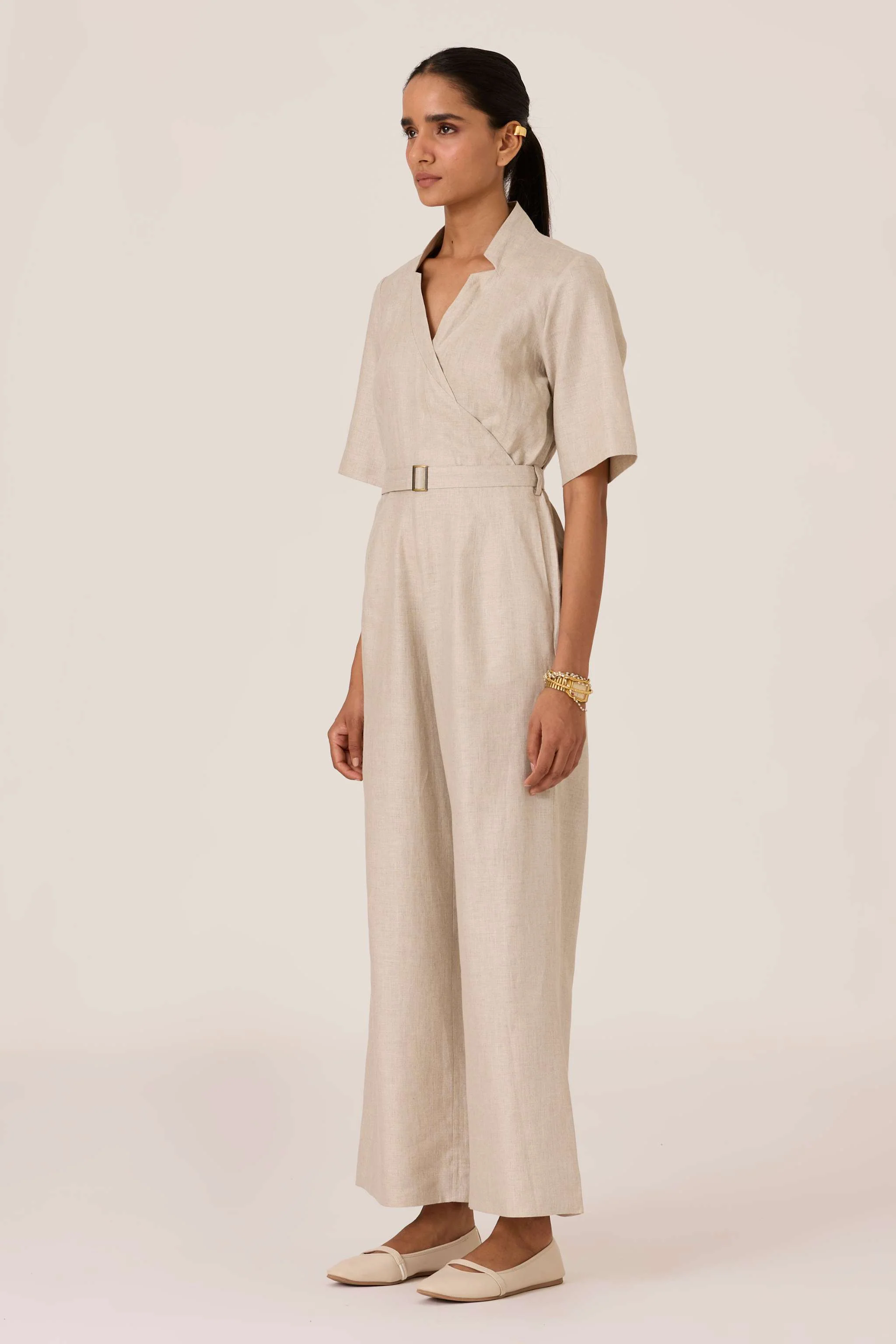 Jos Beige Linen Jumpsuit - Image 3