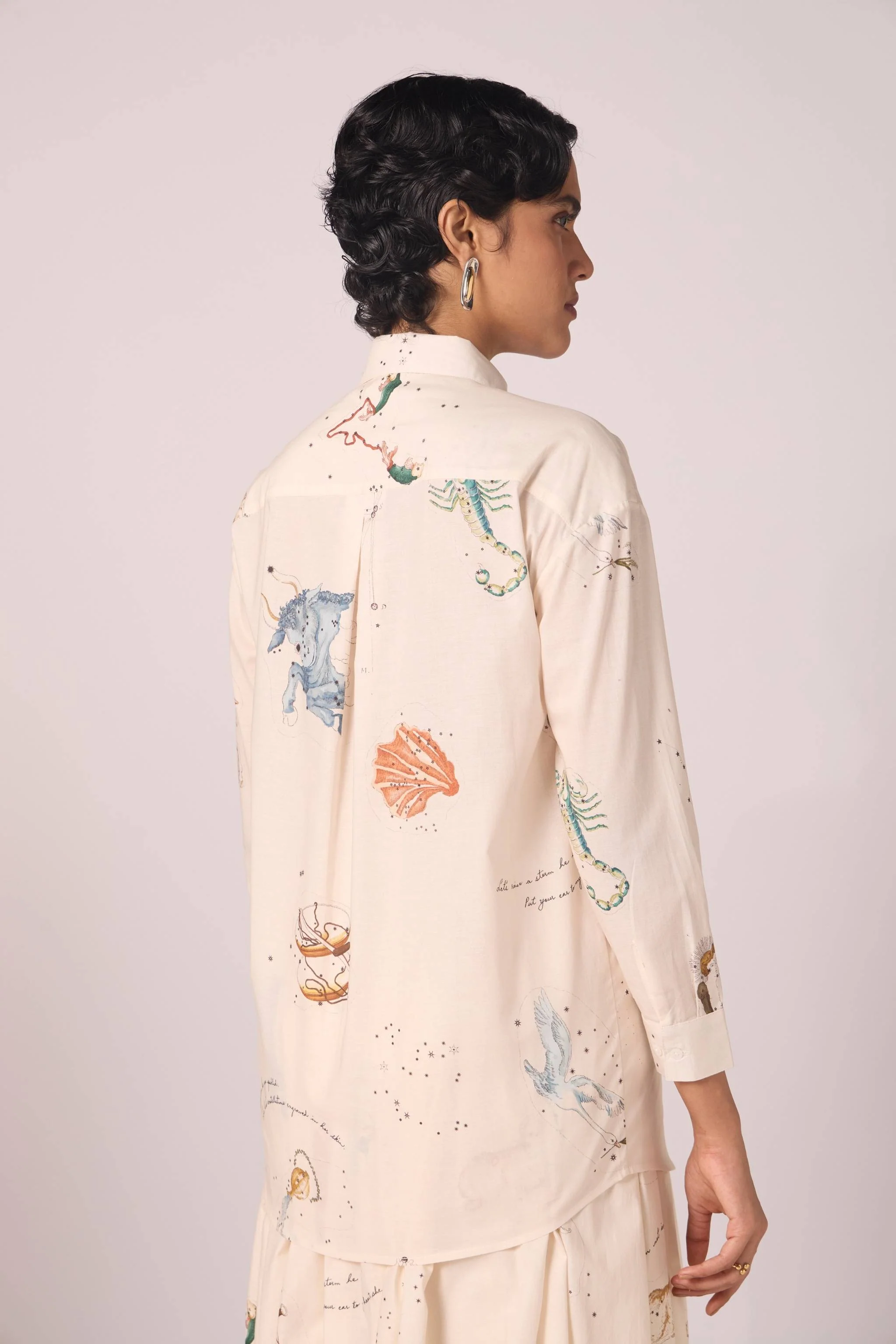 Joyce Zodiac Print Cotton Shirt - Image 10