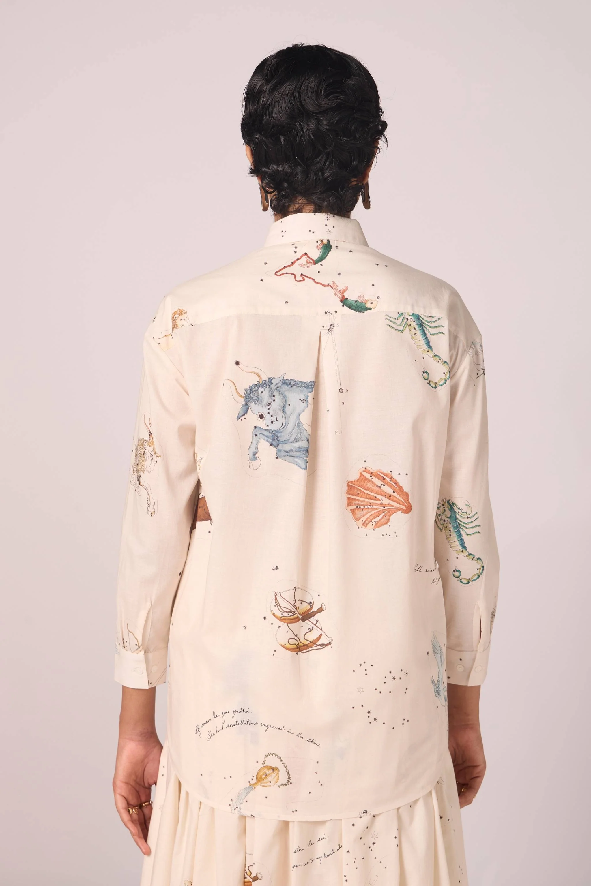 Joyce Zodiac Print Cotton Shirt - Image 11