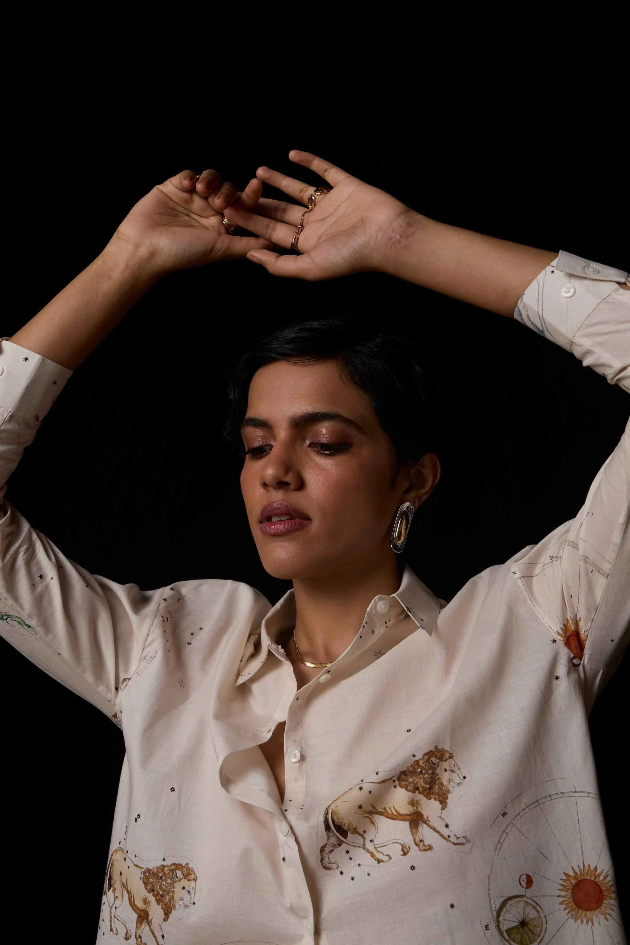 Joyce Zodiac Print Cotton Shirt - Image 13