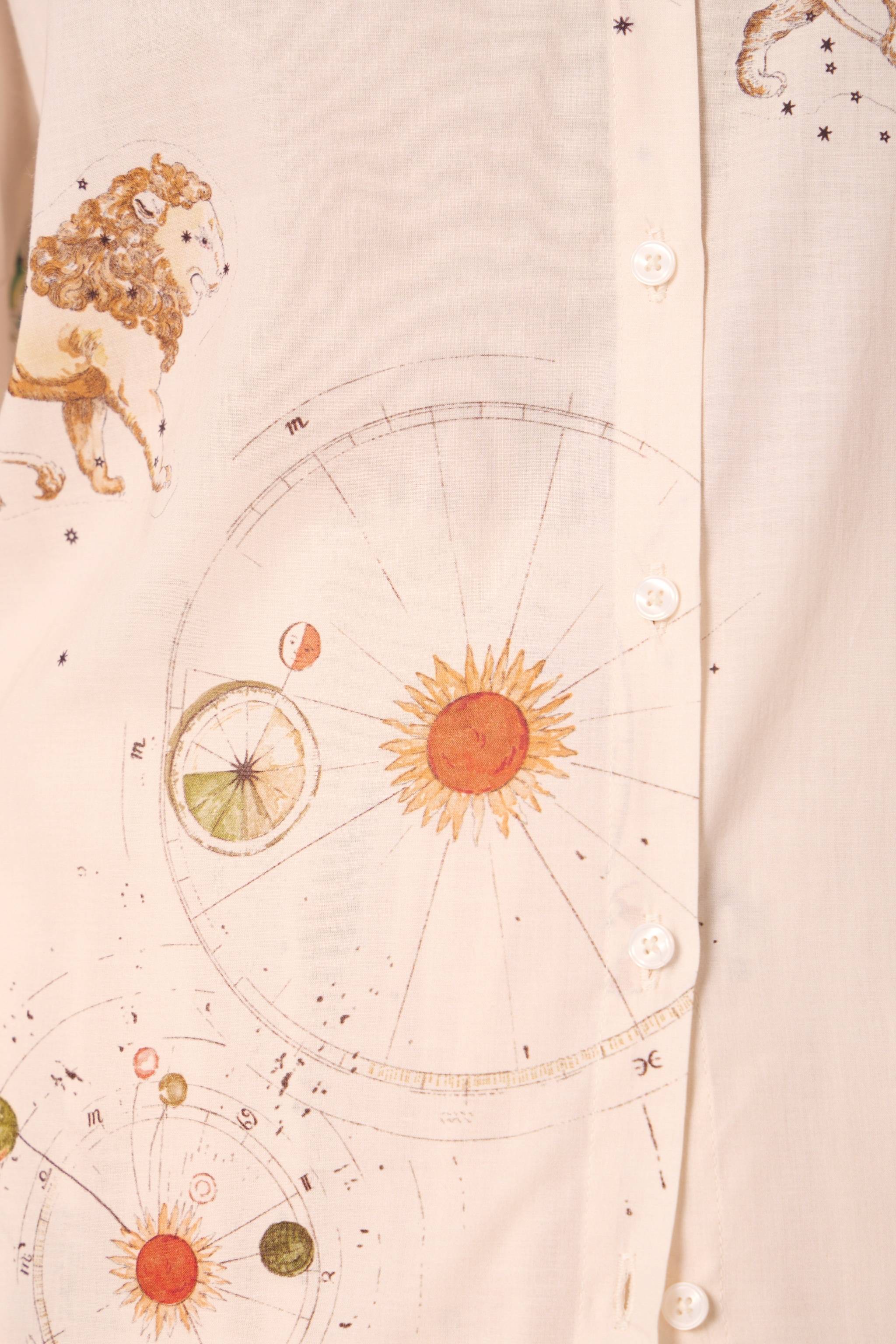 Joyce Zodiac Print Cotton Shirt - Image 4