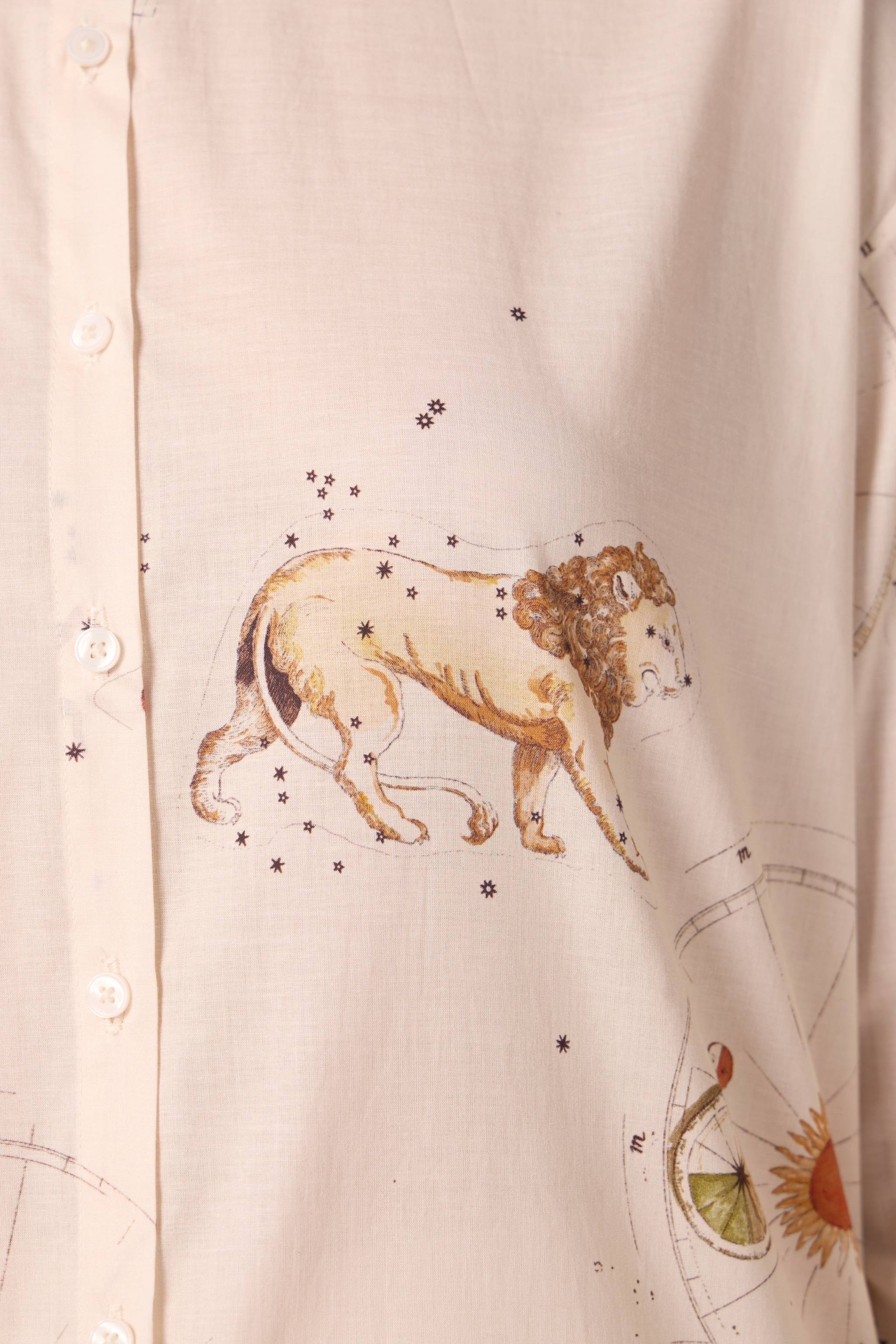 Joyce Zodiac Print Cotton Shirt - Image 5