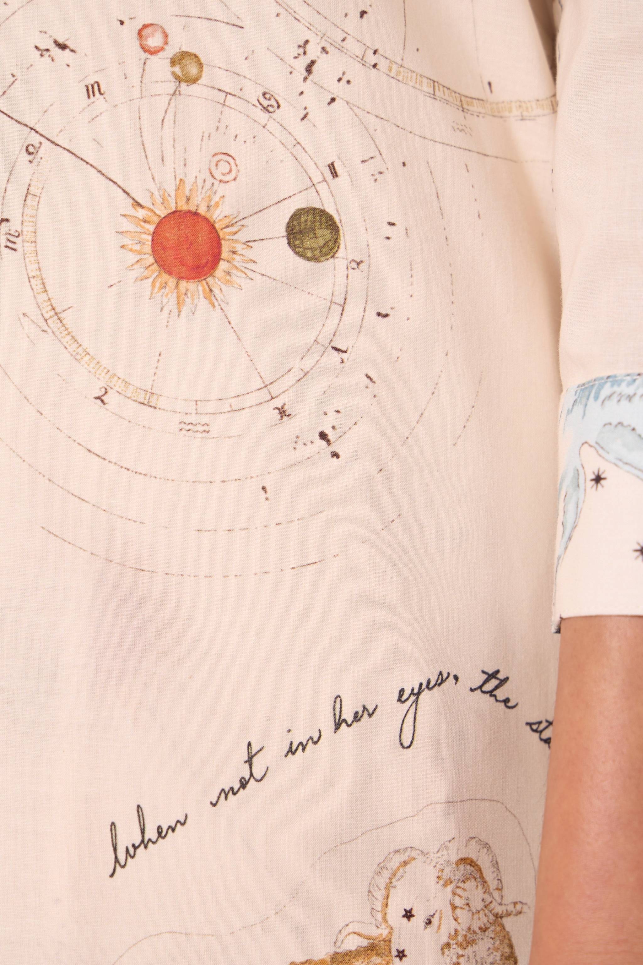 Joyce Zodiac Print Cotton Shirt - Image 6