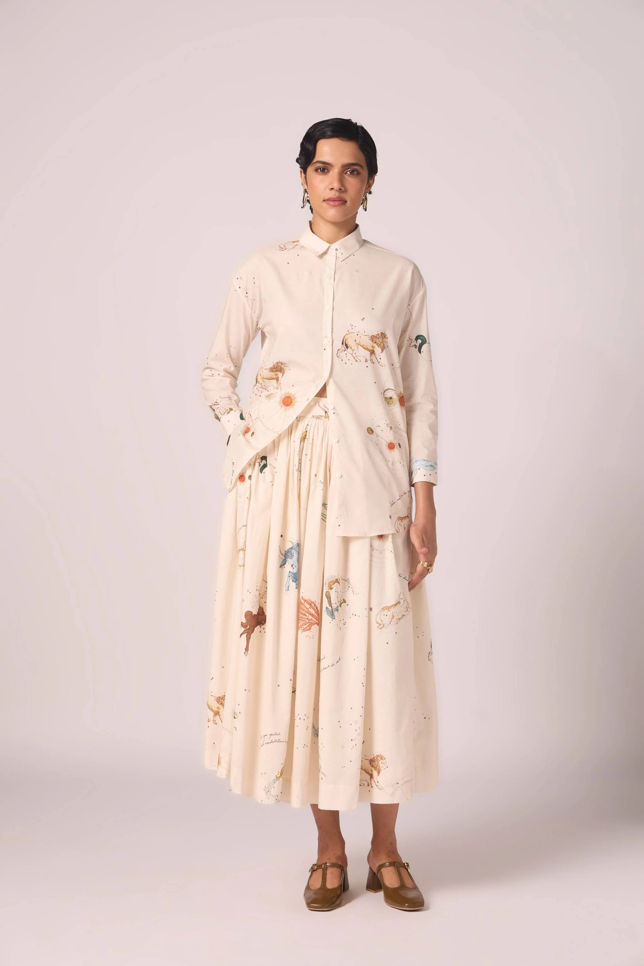 Joyce Zodiac Print Cotton Shirt - Image 8