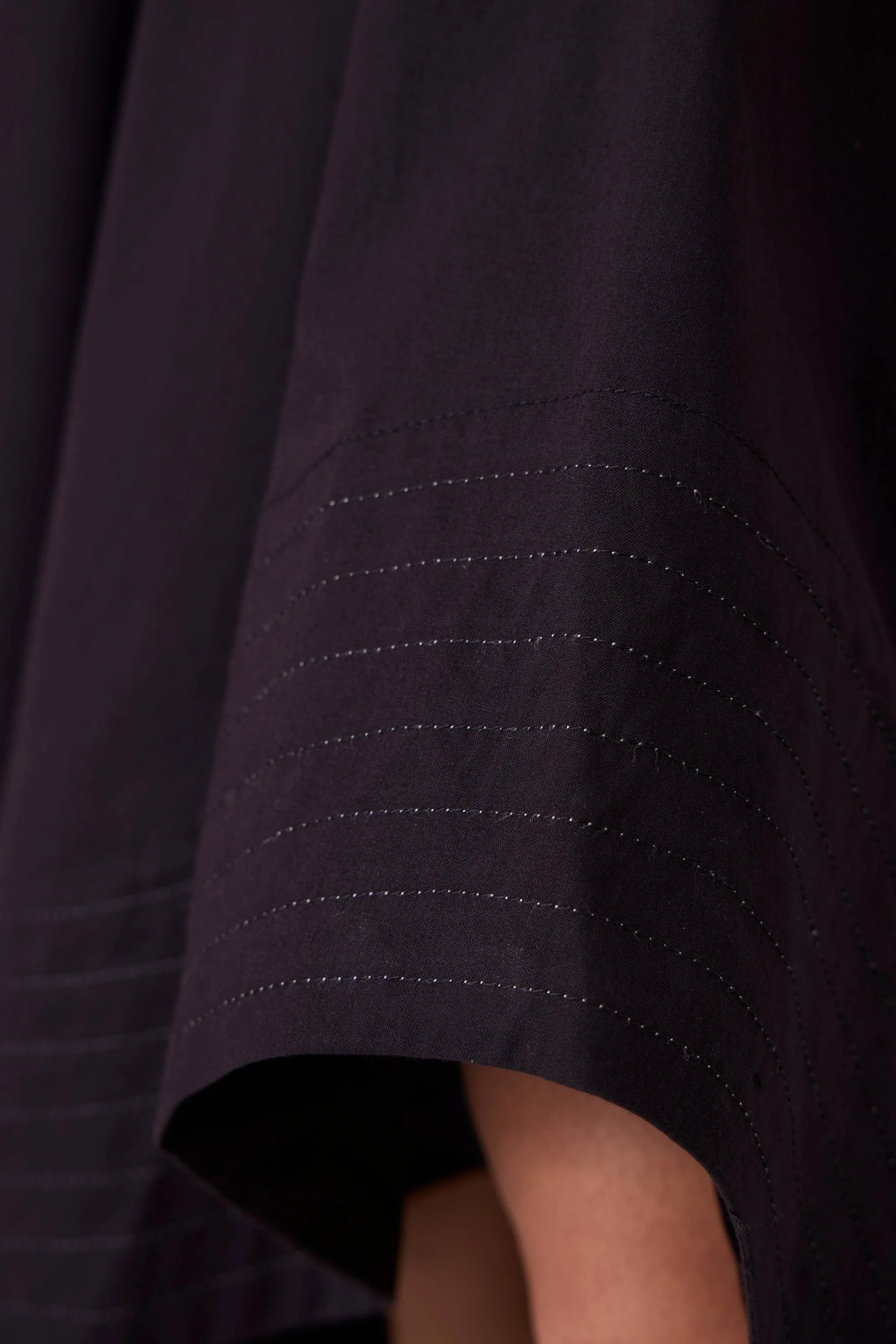 Kira Black Cotton Panelled Dress - Image 8