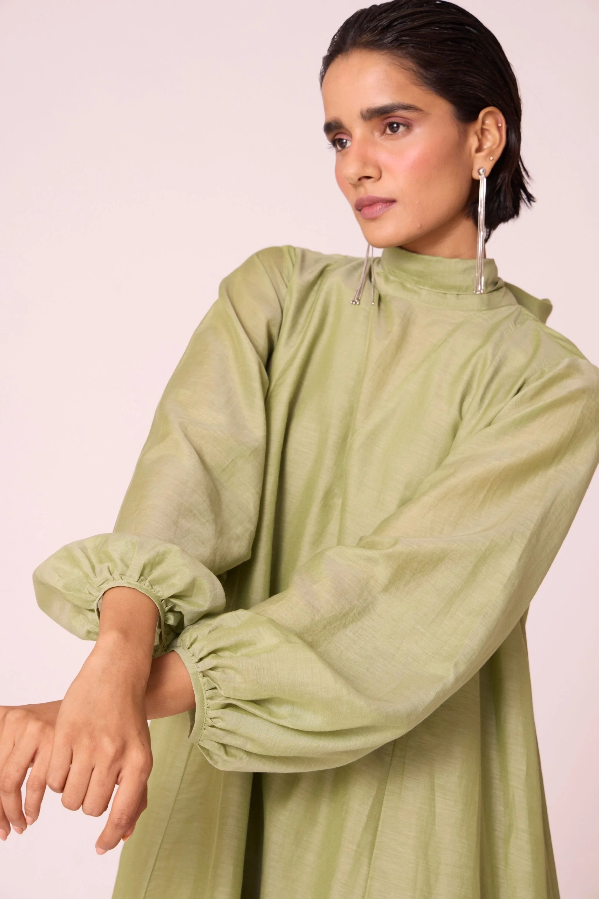 Klyuch Green Panelled Dress - Image 10
