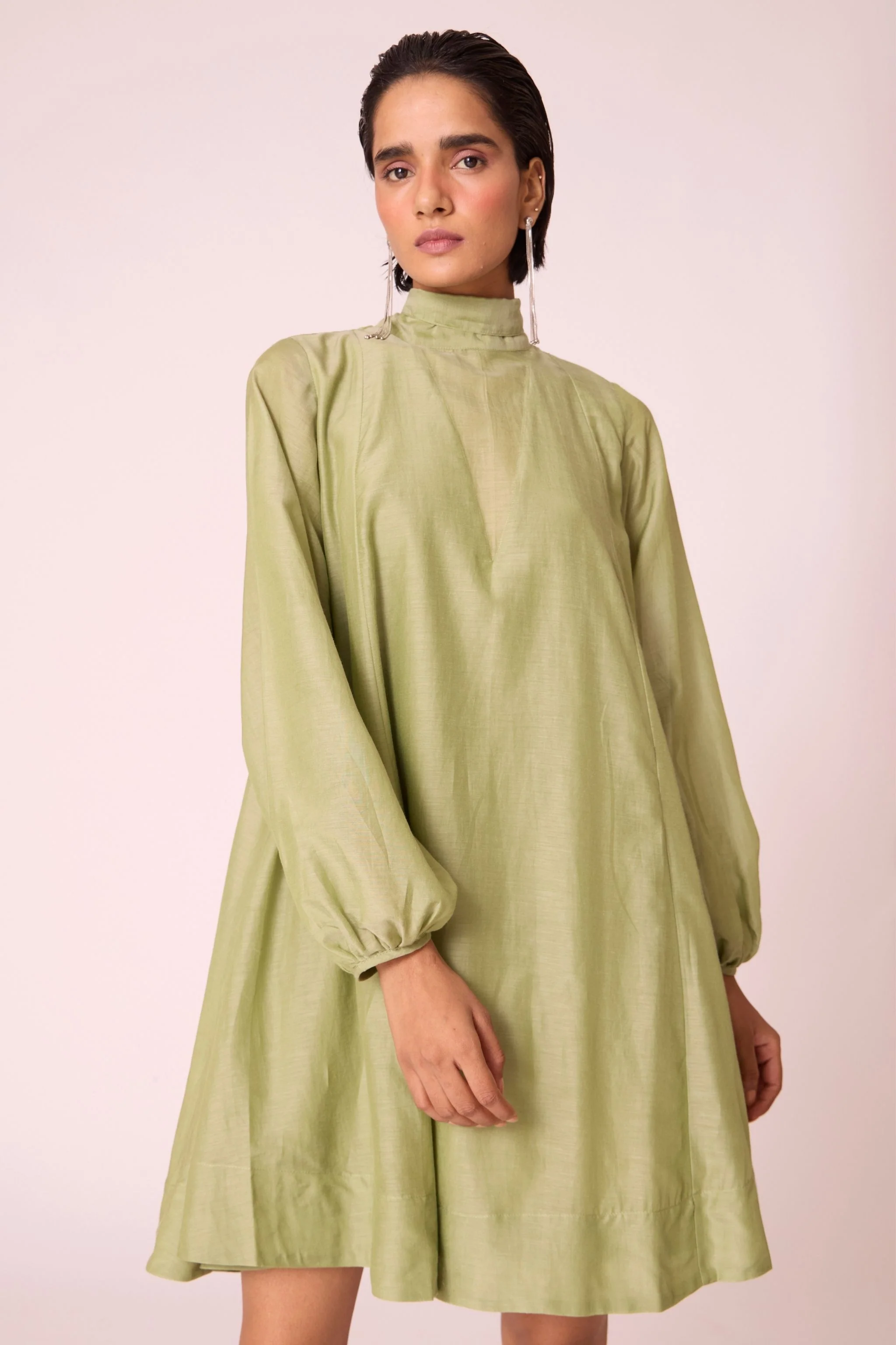 Klyuch Green Panelled Dress - Image 9
