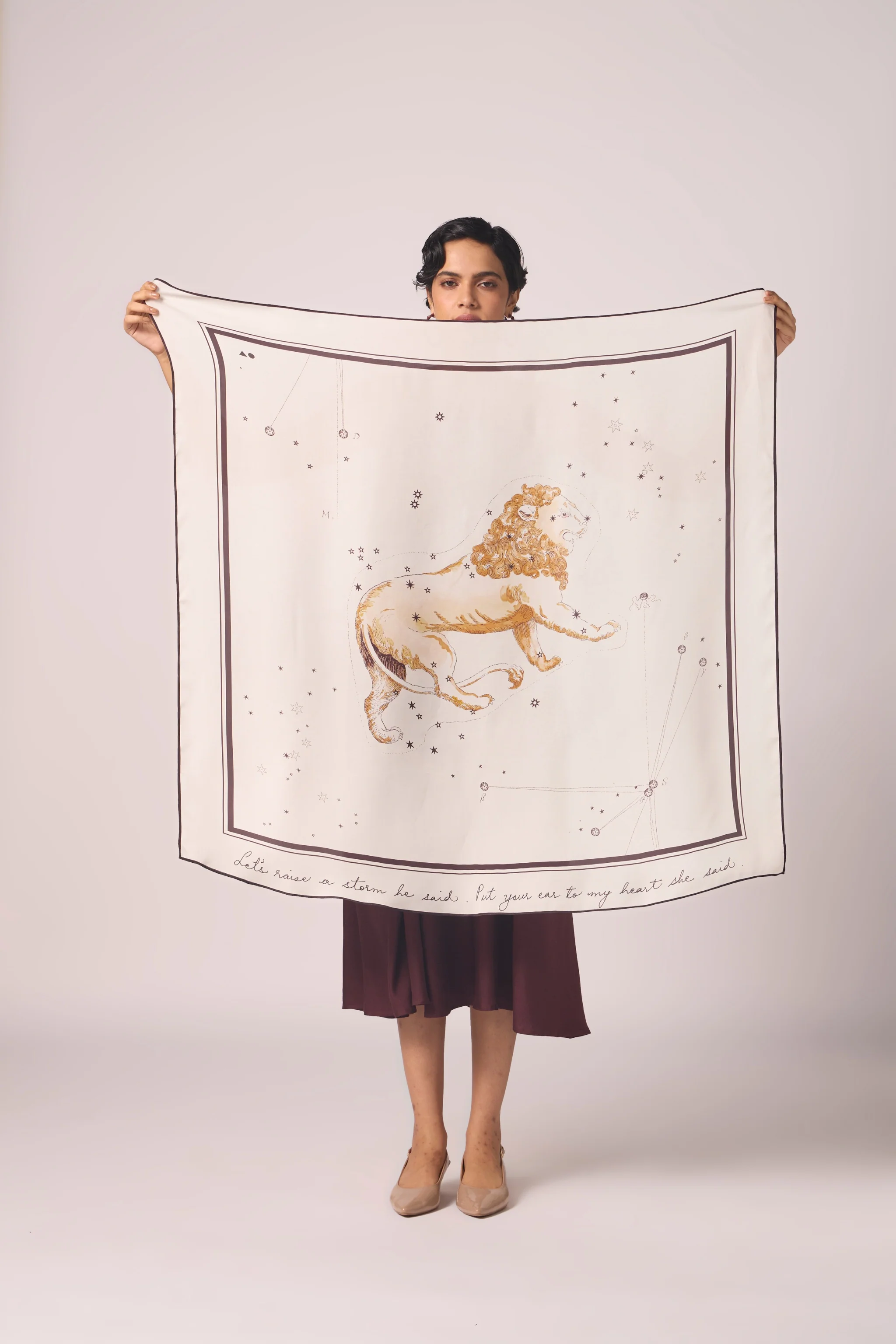 Leo Printed Satin Scarf