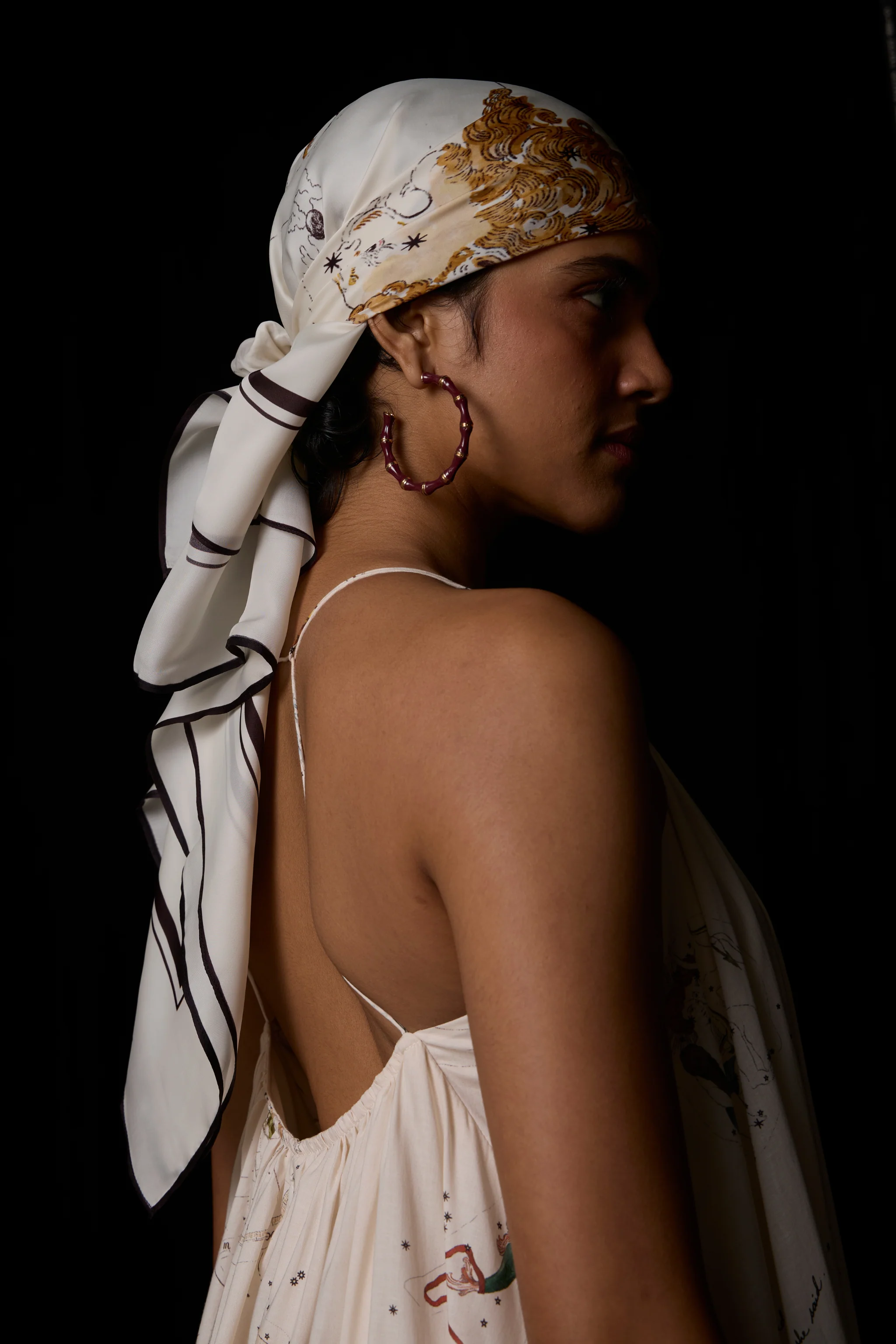 Leo Printed Satin Scarf - Image 3