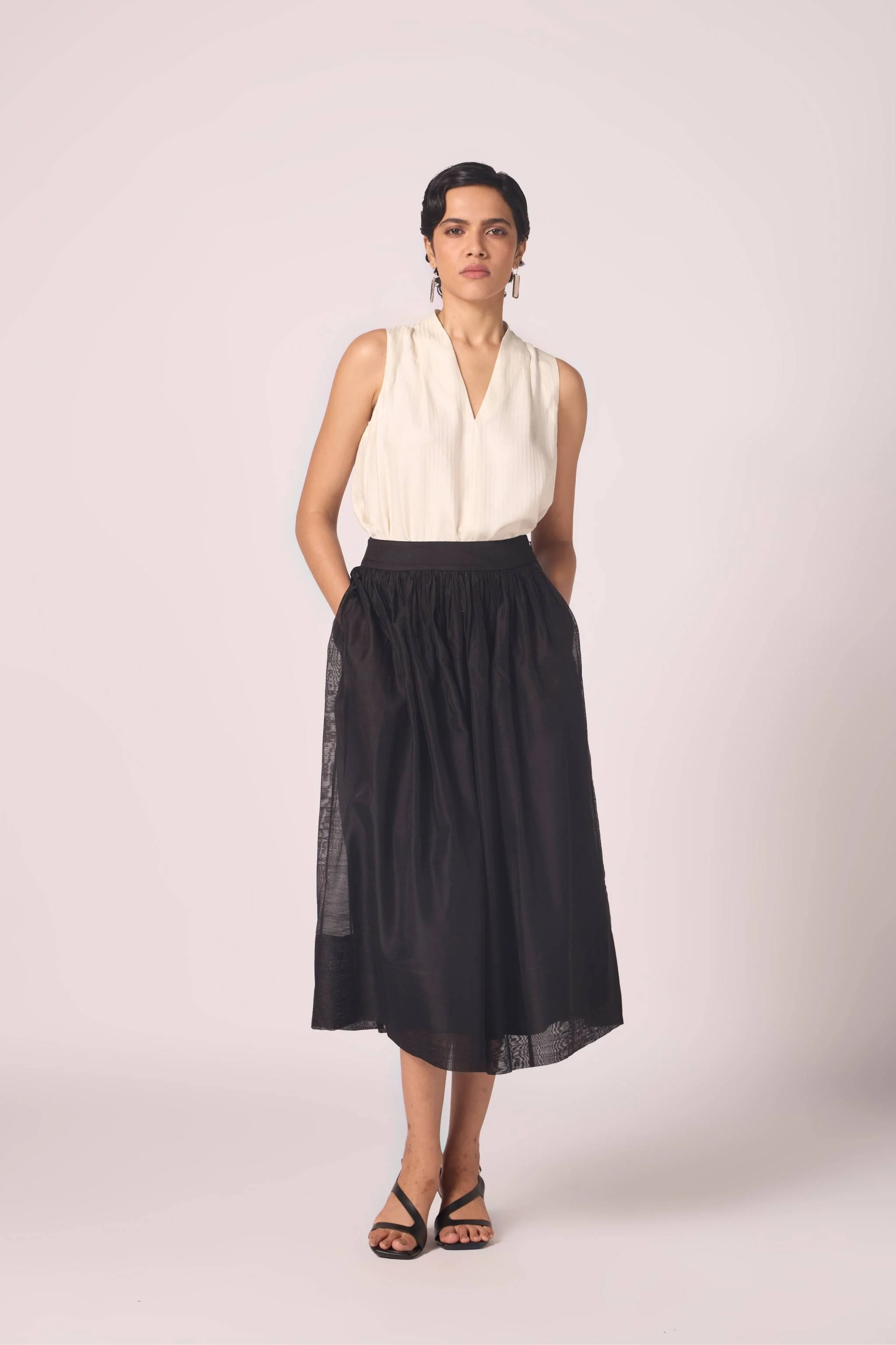 Lumas Off White Silk Top - Image 10