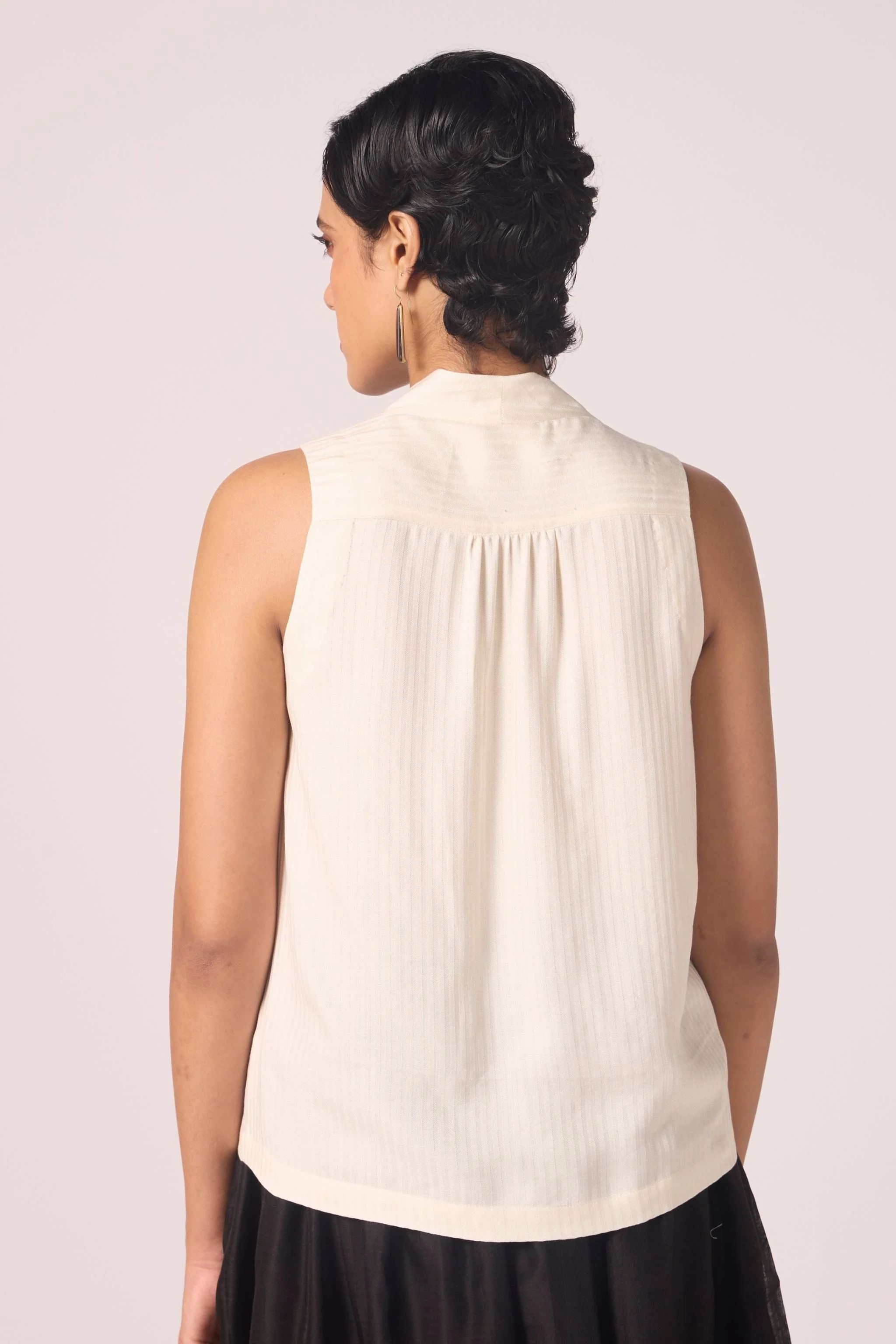 Lumas Off White Silk Top - Image 12