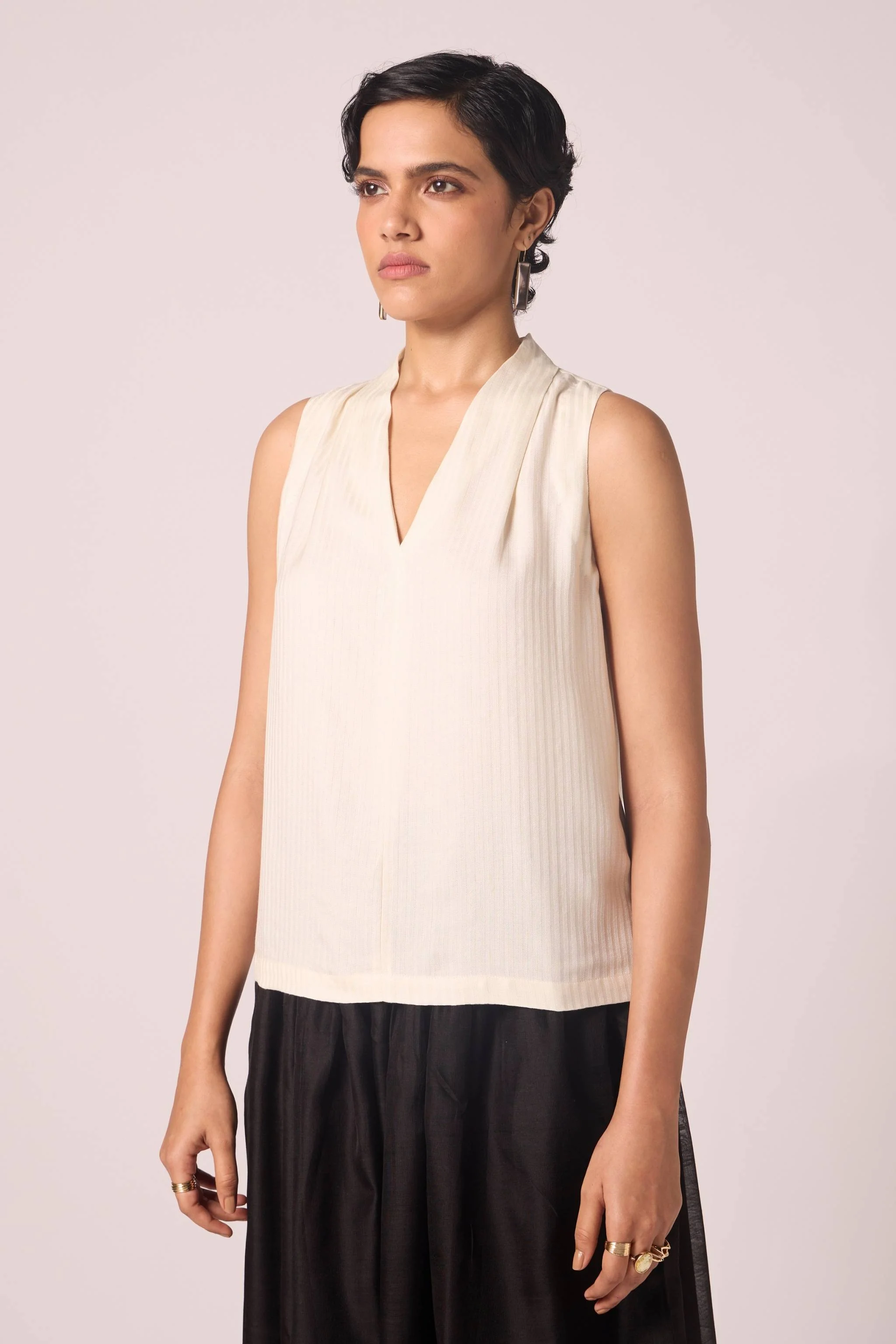 Lumas Off White Silk Top - Image 2