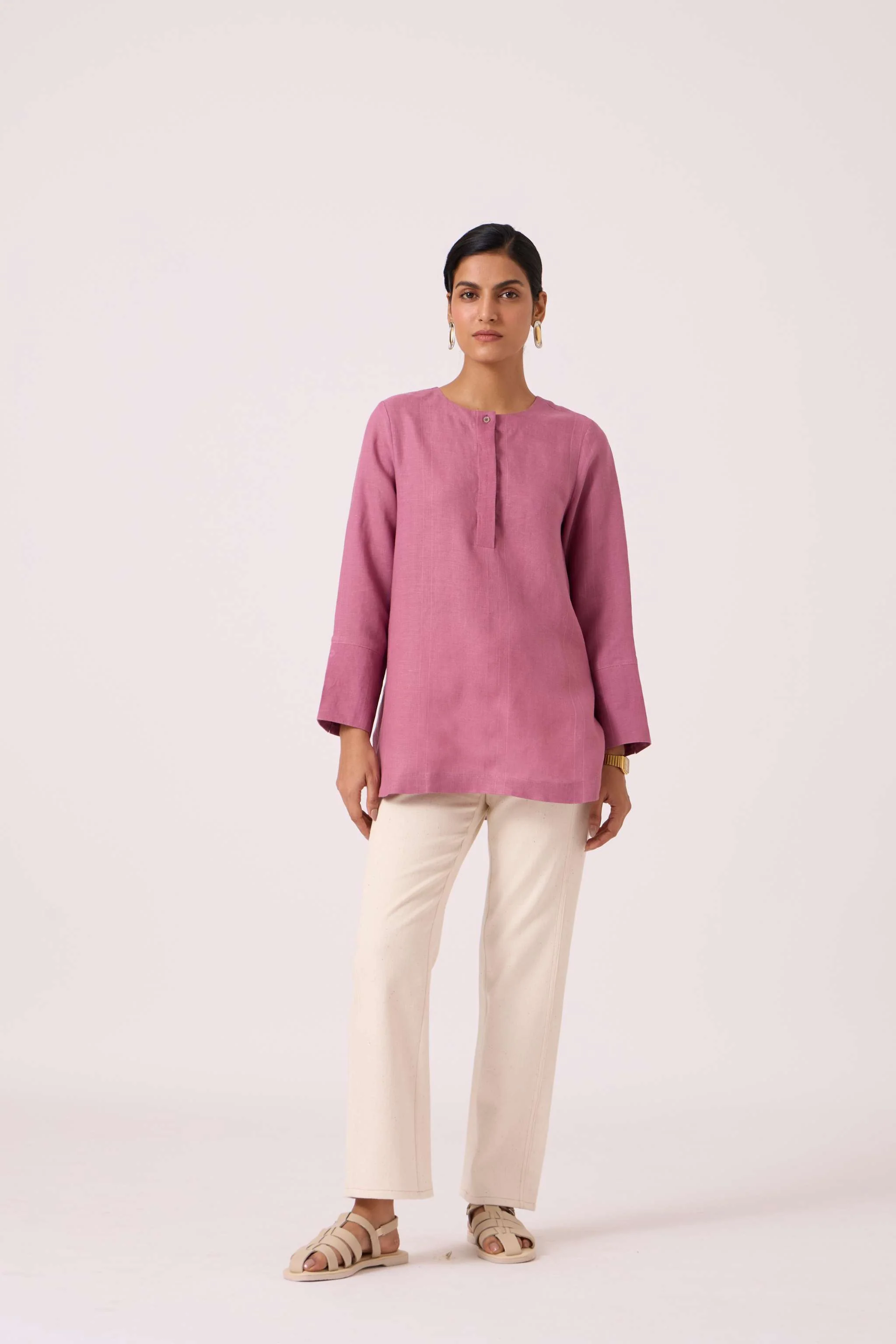 Macondo Lilac Linen Top - Image 2