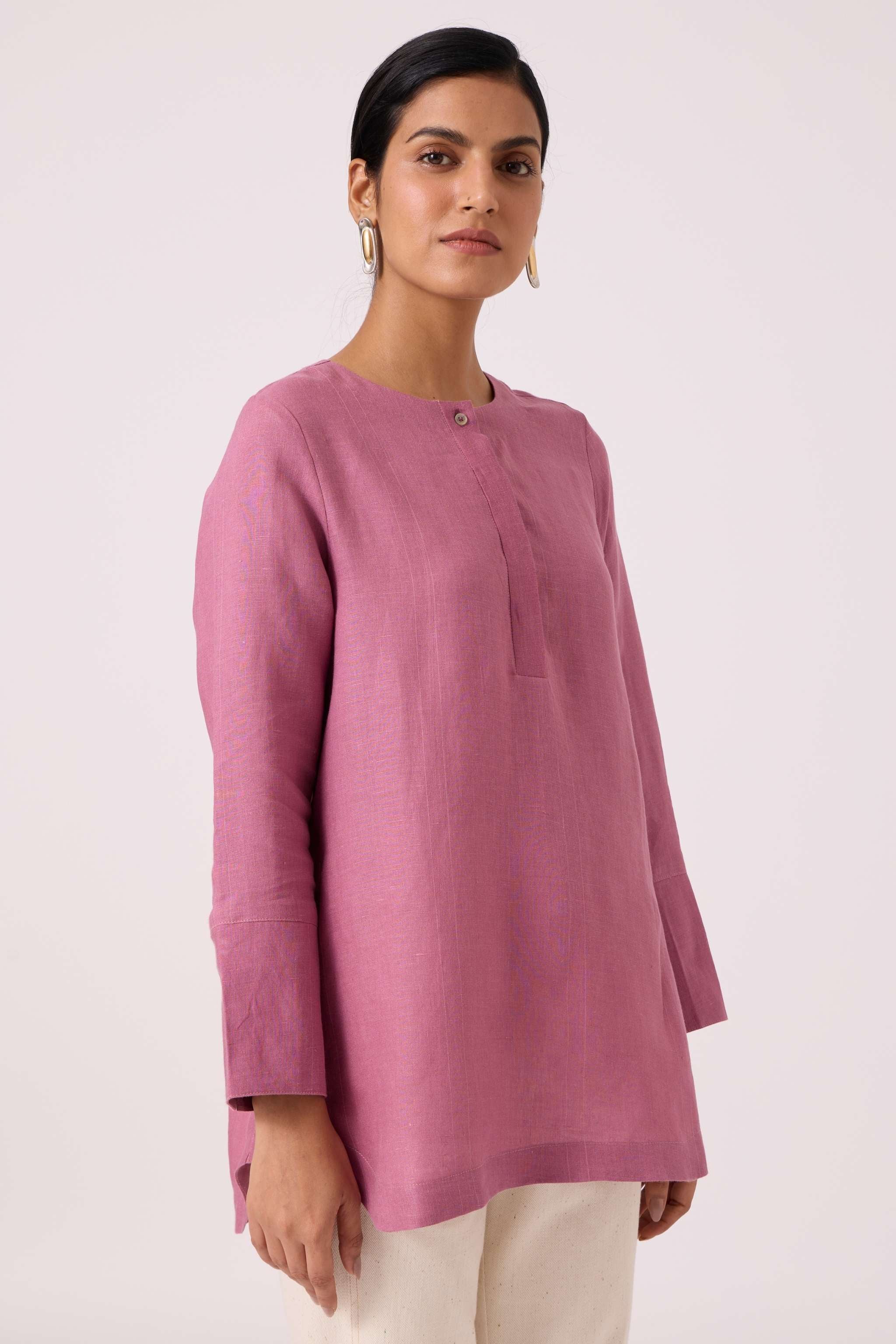 Macondo Lilac Linen Top - Image 4
