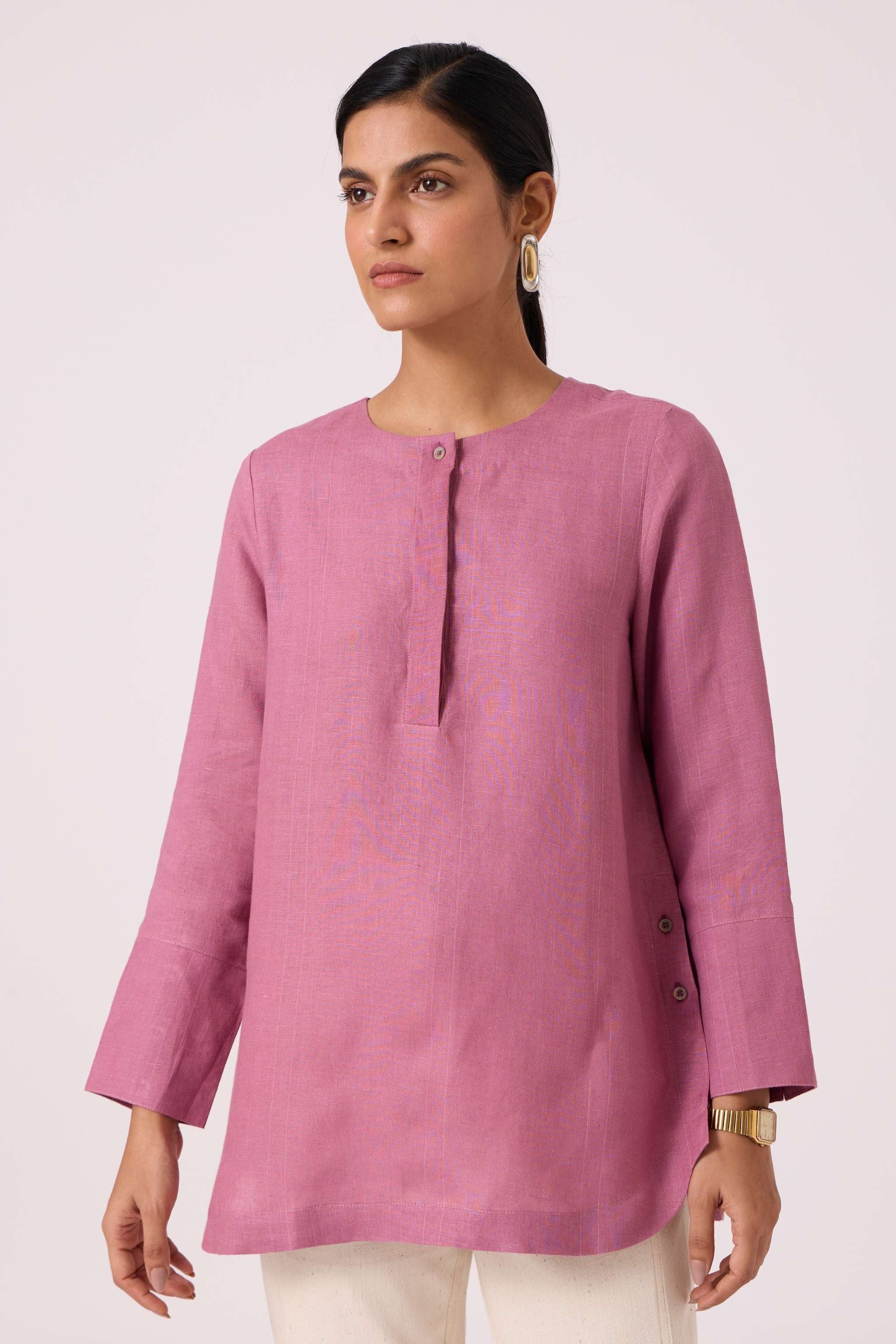 Macondo Lilac Linen Top - Image 5
