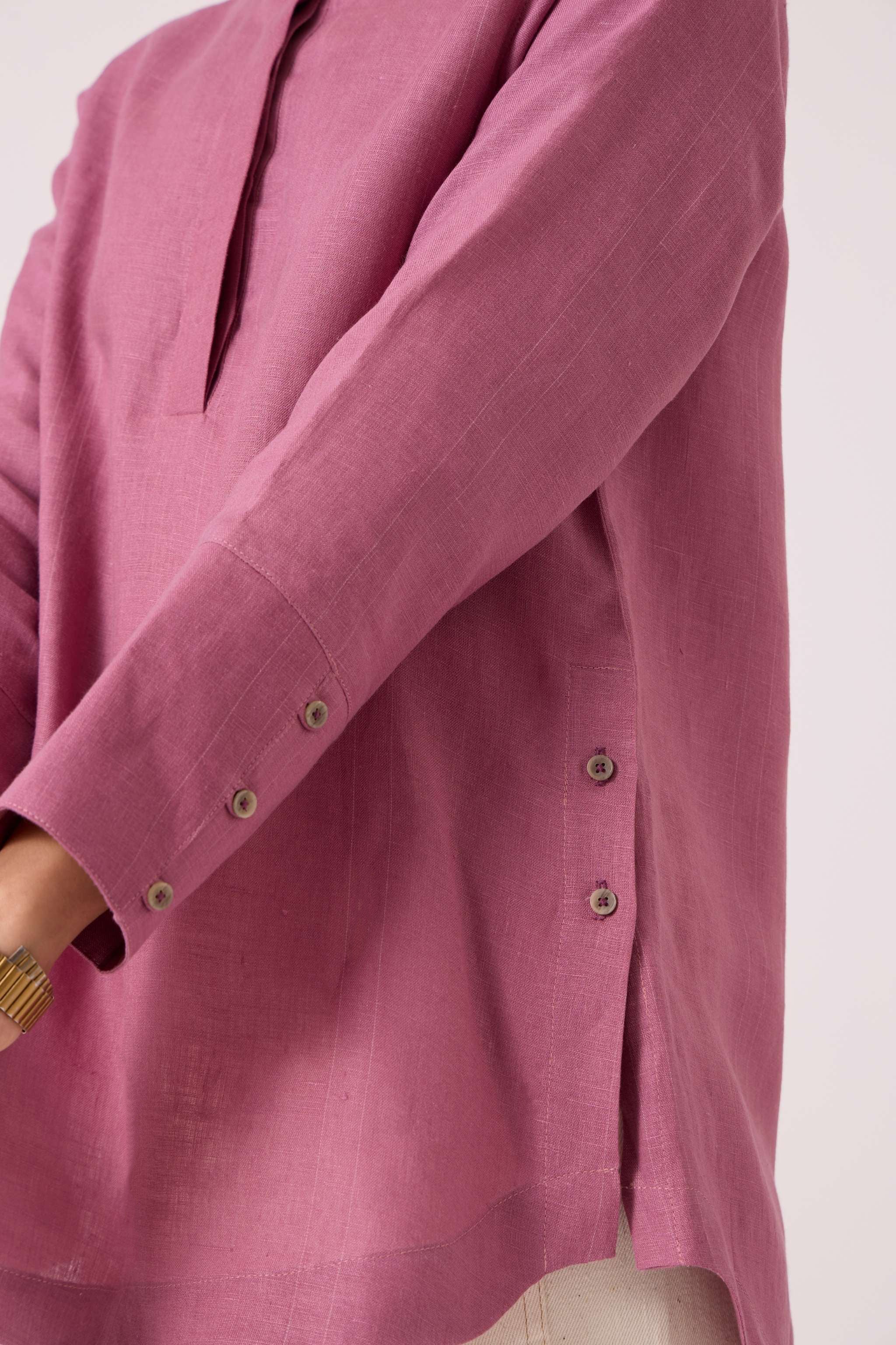 Macondo Lilac Linen Top - Image 7