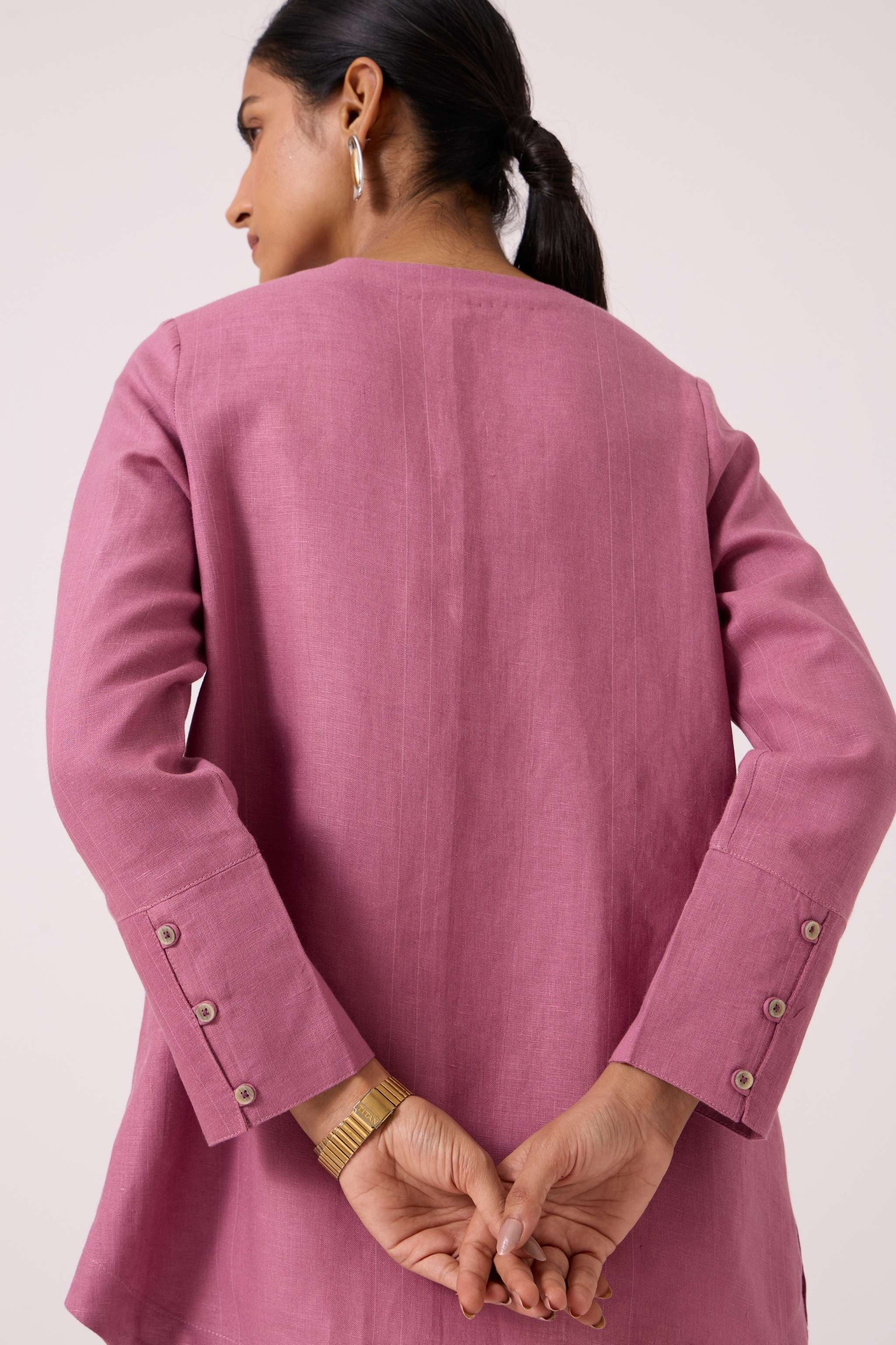 Macondo Lilac Linen Top - Image 8