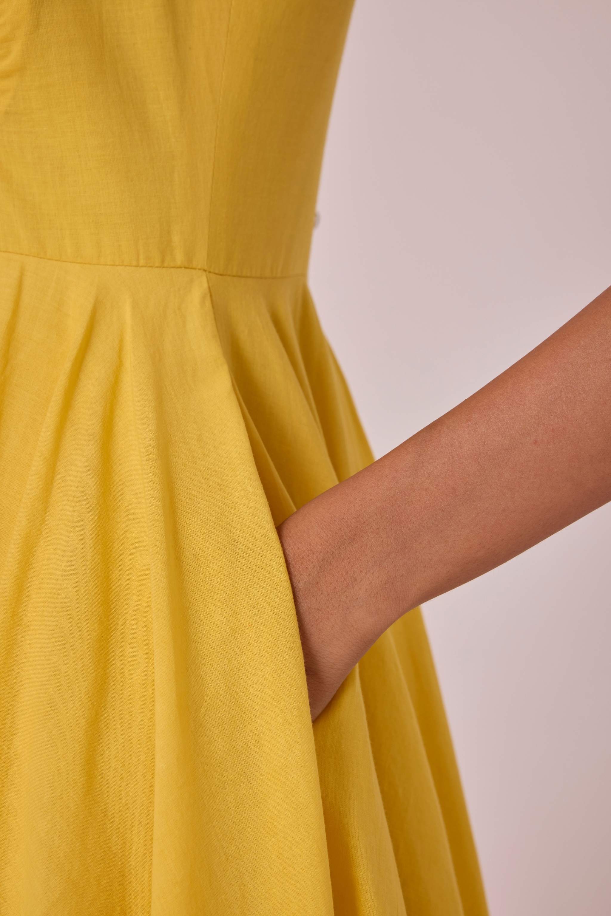 Manoor Yellow Organic Cotton Dress - Image 8