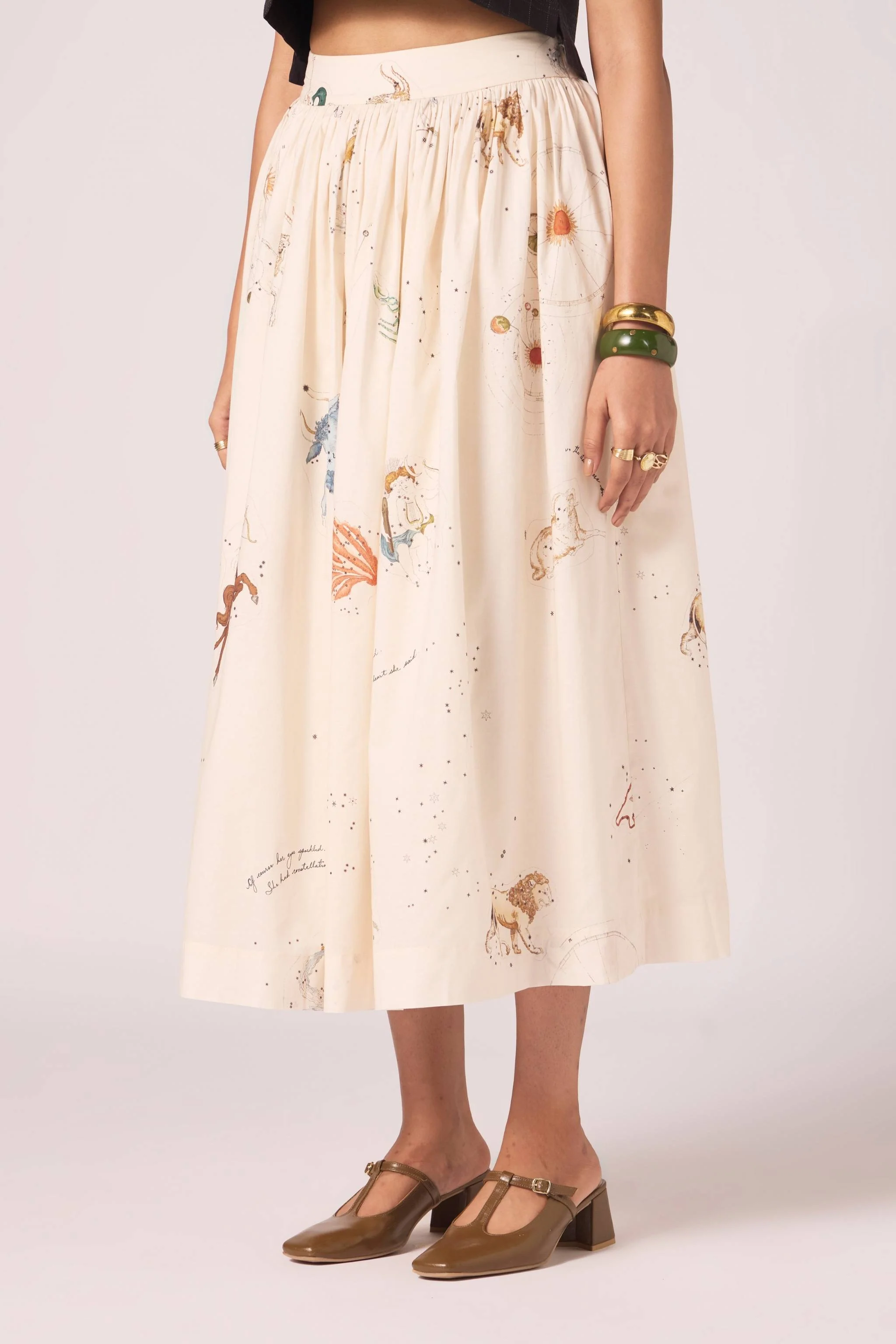 Maud Zodiac Print Cotton Skirt - Image 4