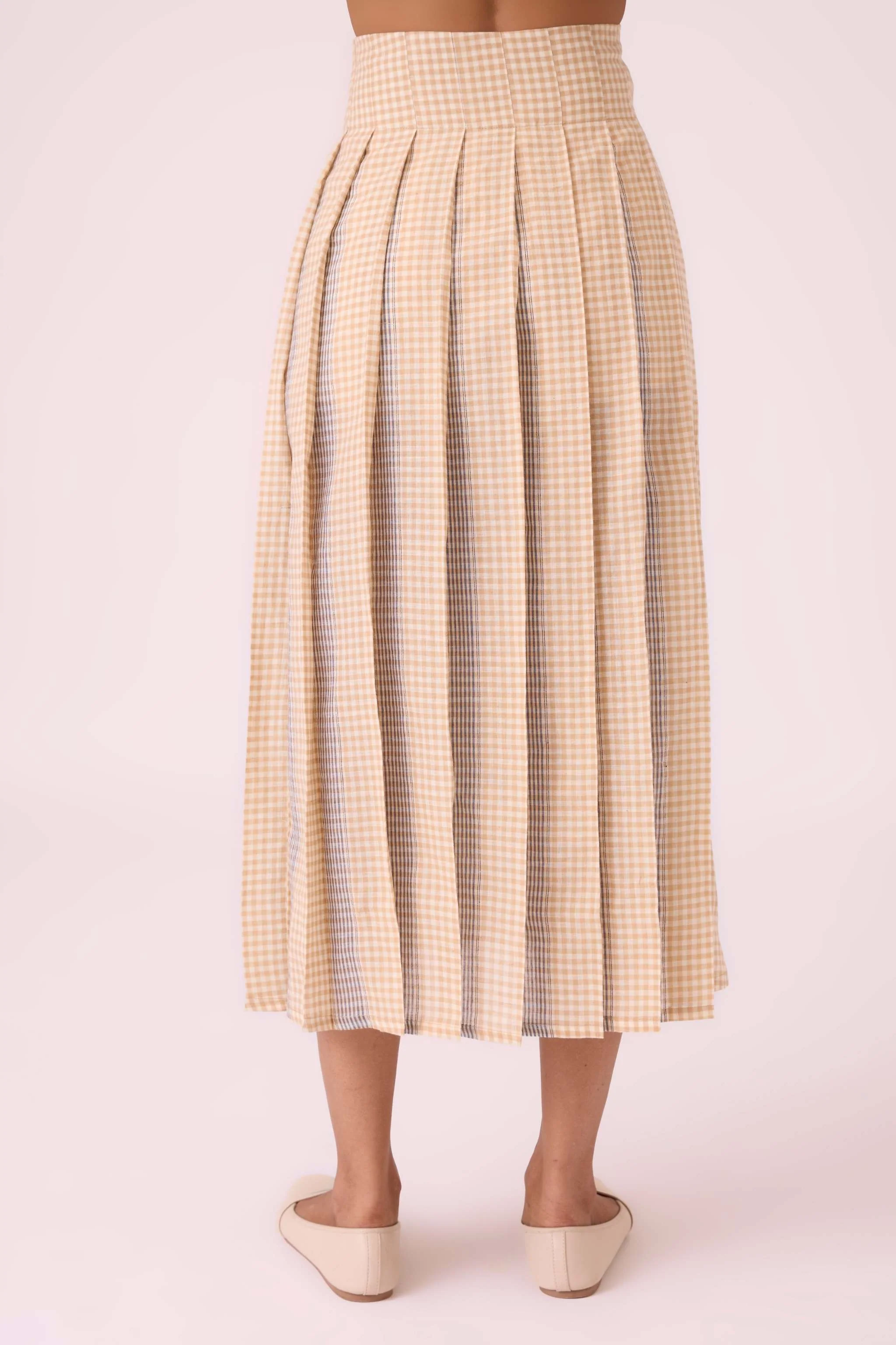 Mikhail Beige Handwoven Skirt - Image 12