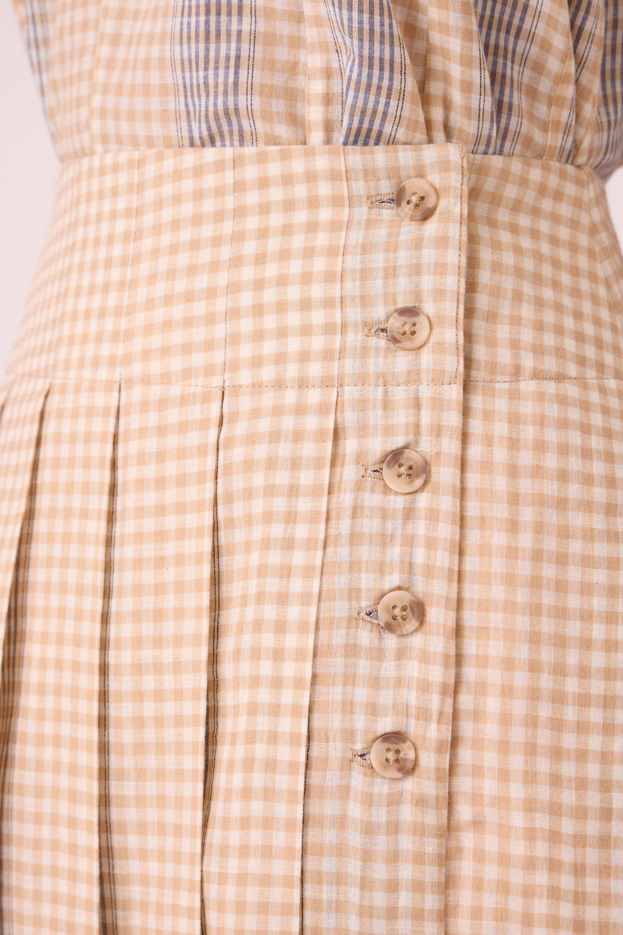 Mikhail Beige Handwoven Skirt - Image 5