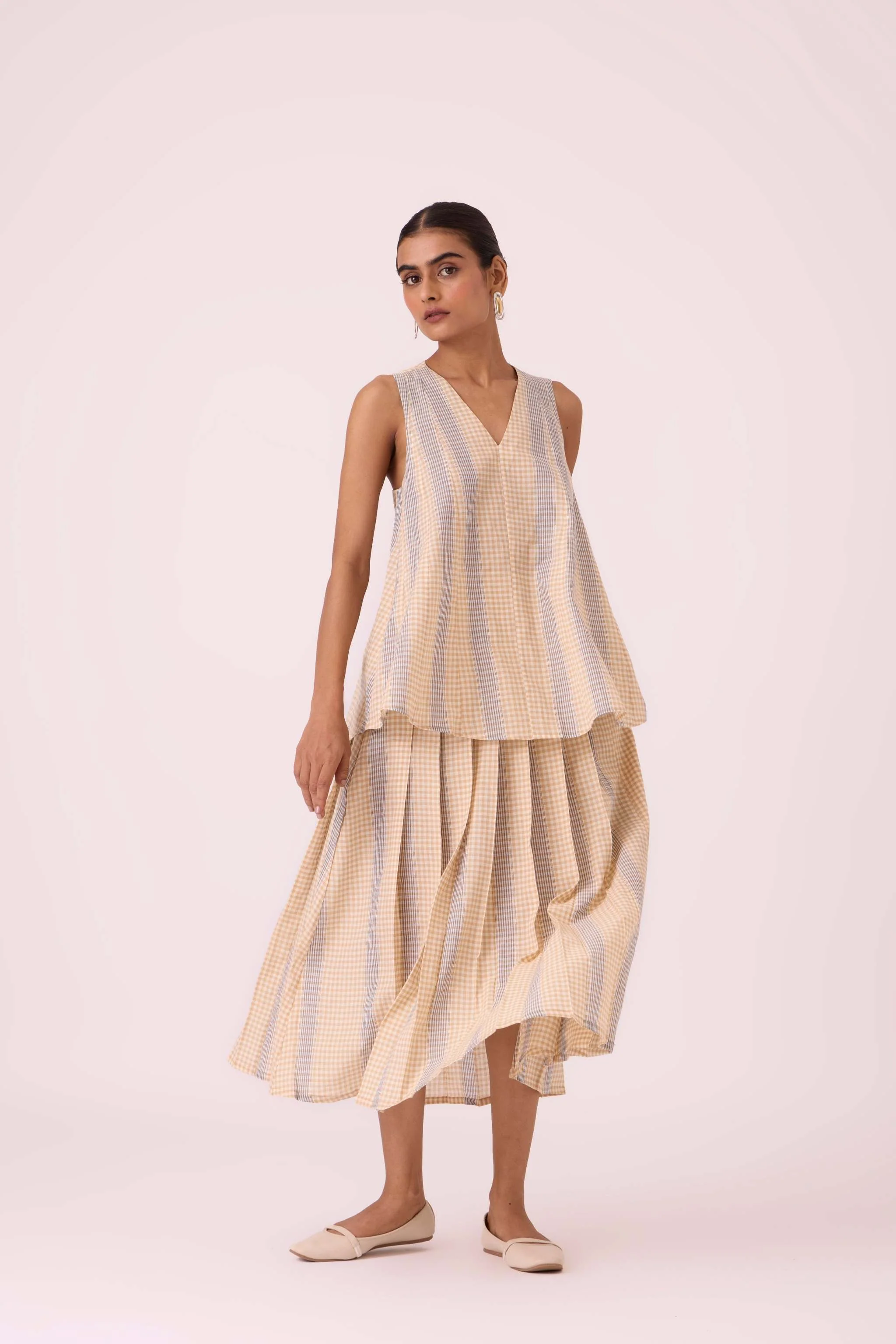 Mikhail Beige Handwoven Skirt - Image 6