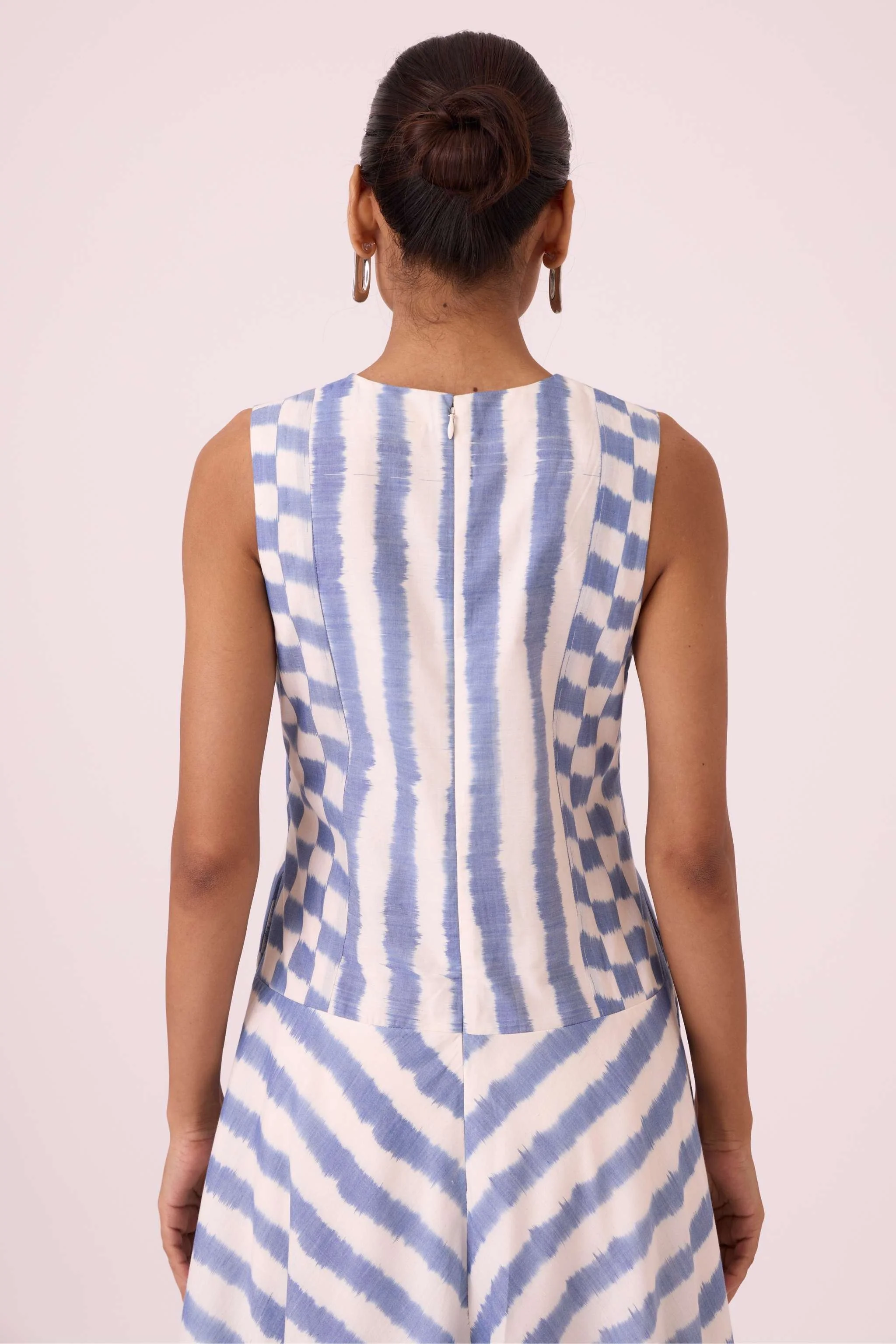 Myshkin Blue Striped Ikat Dress - Image 12