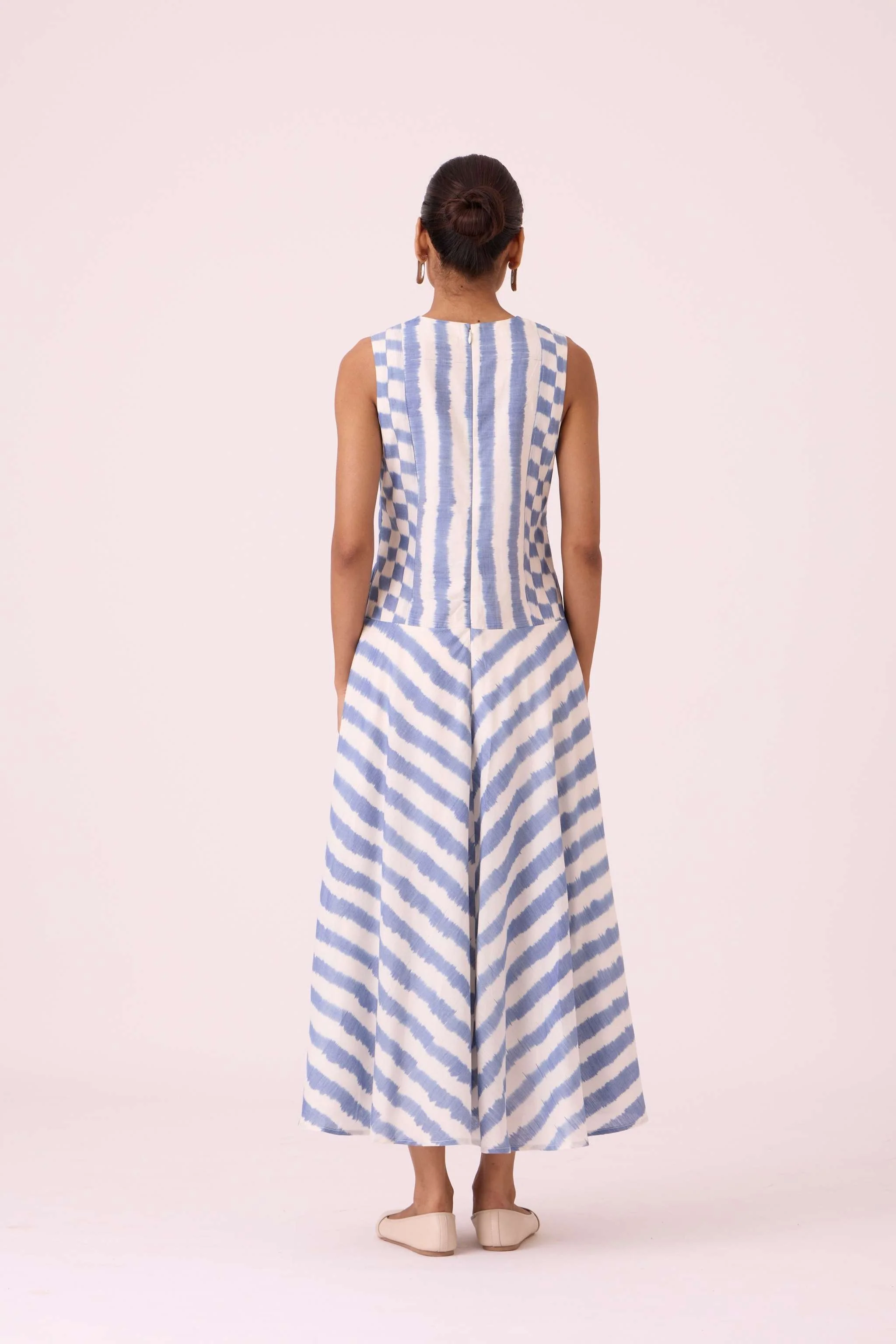 Myshkin Blue Striped Ikat Dress - Image 14