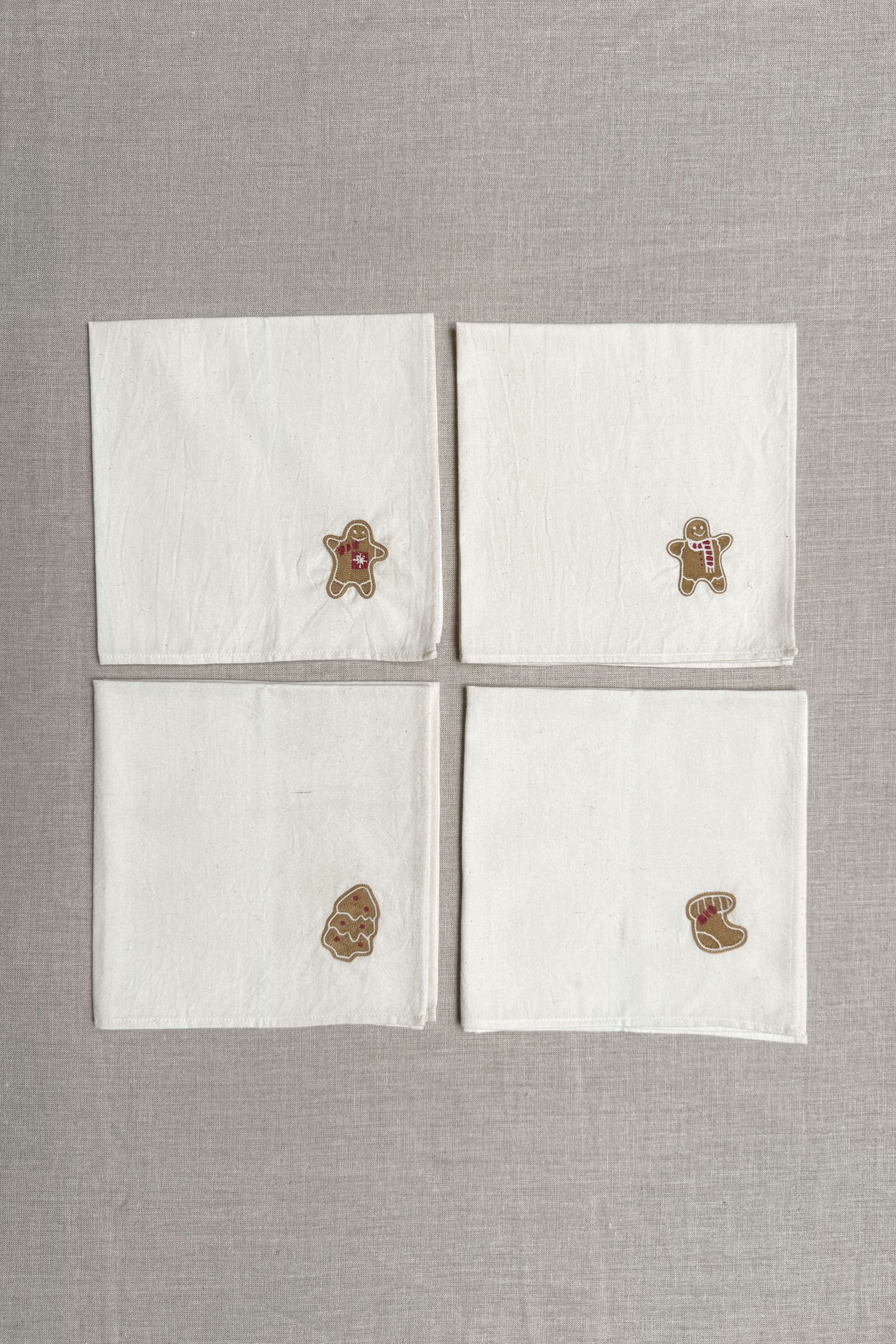 Off White Cotton Napkins - Set of 2 - Image 4