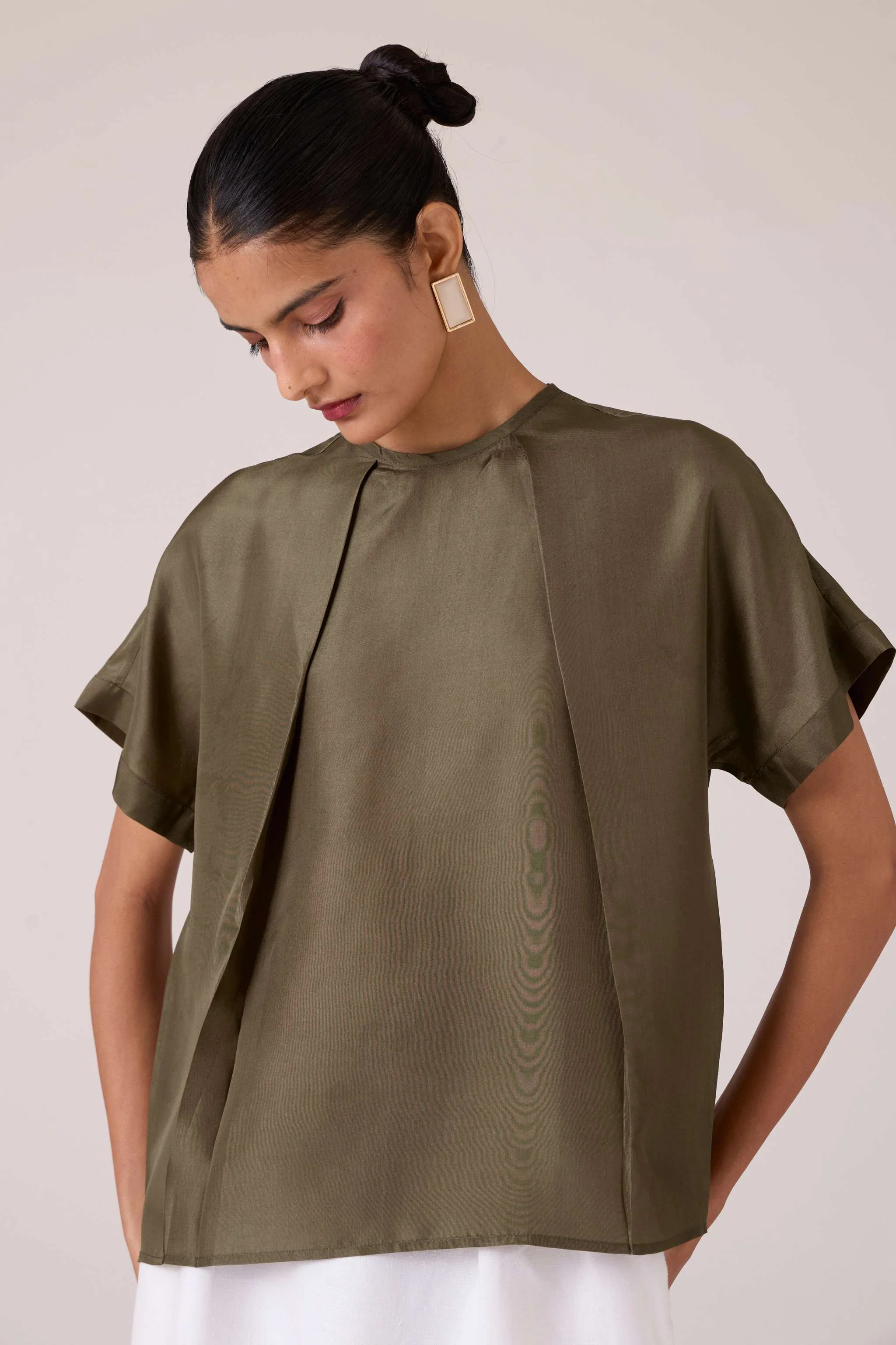 Pam Olive Silk Top - Image 6