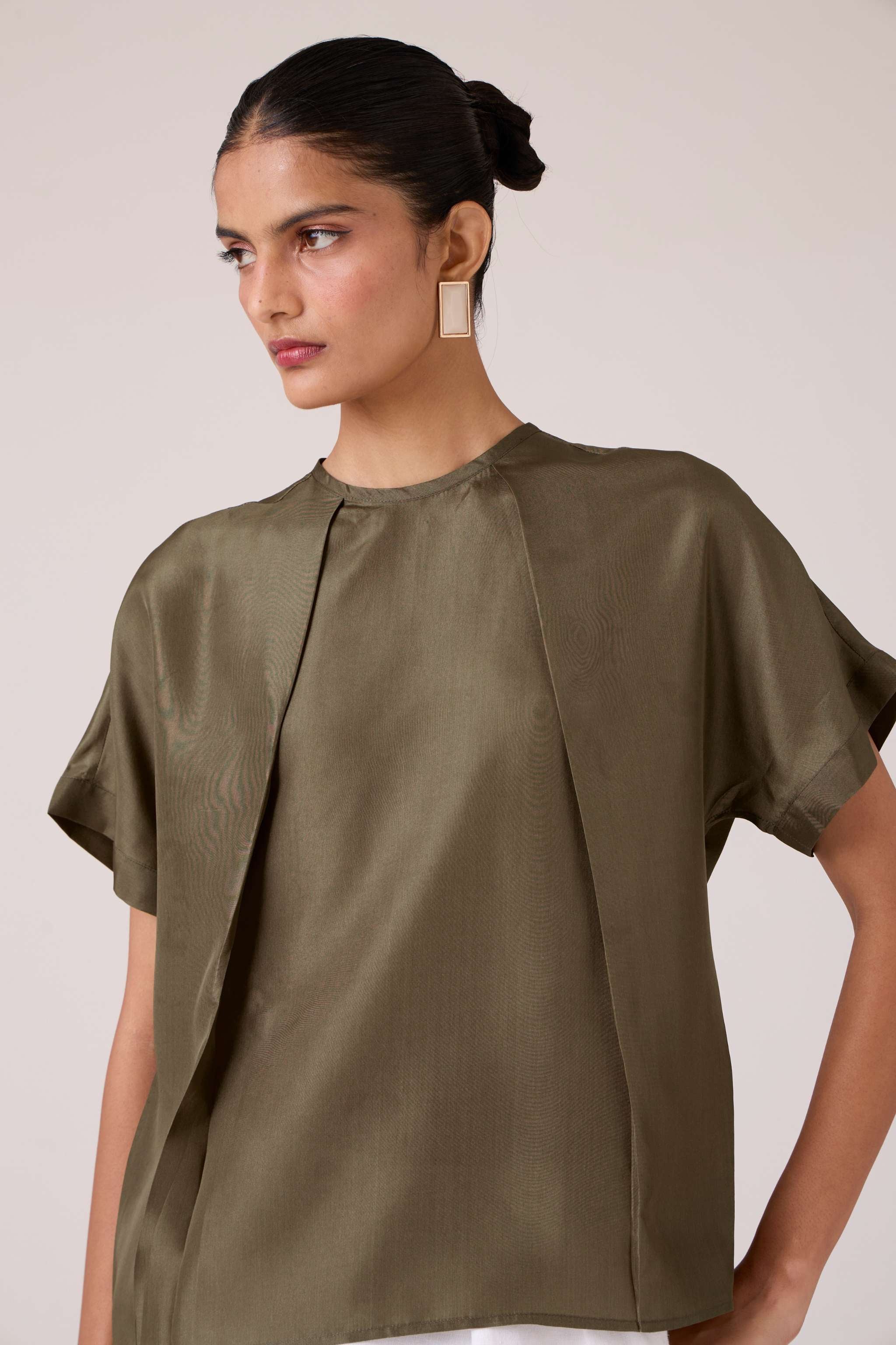 Pam Olive Silk Top - Image 8