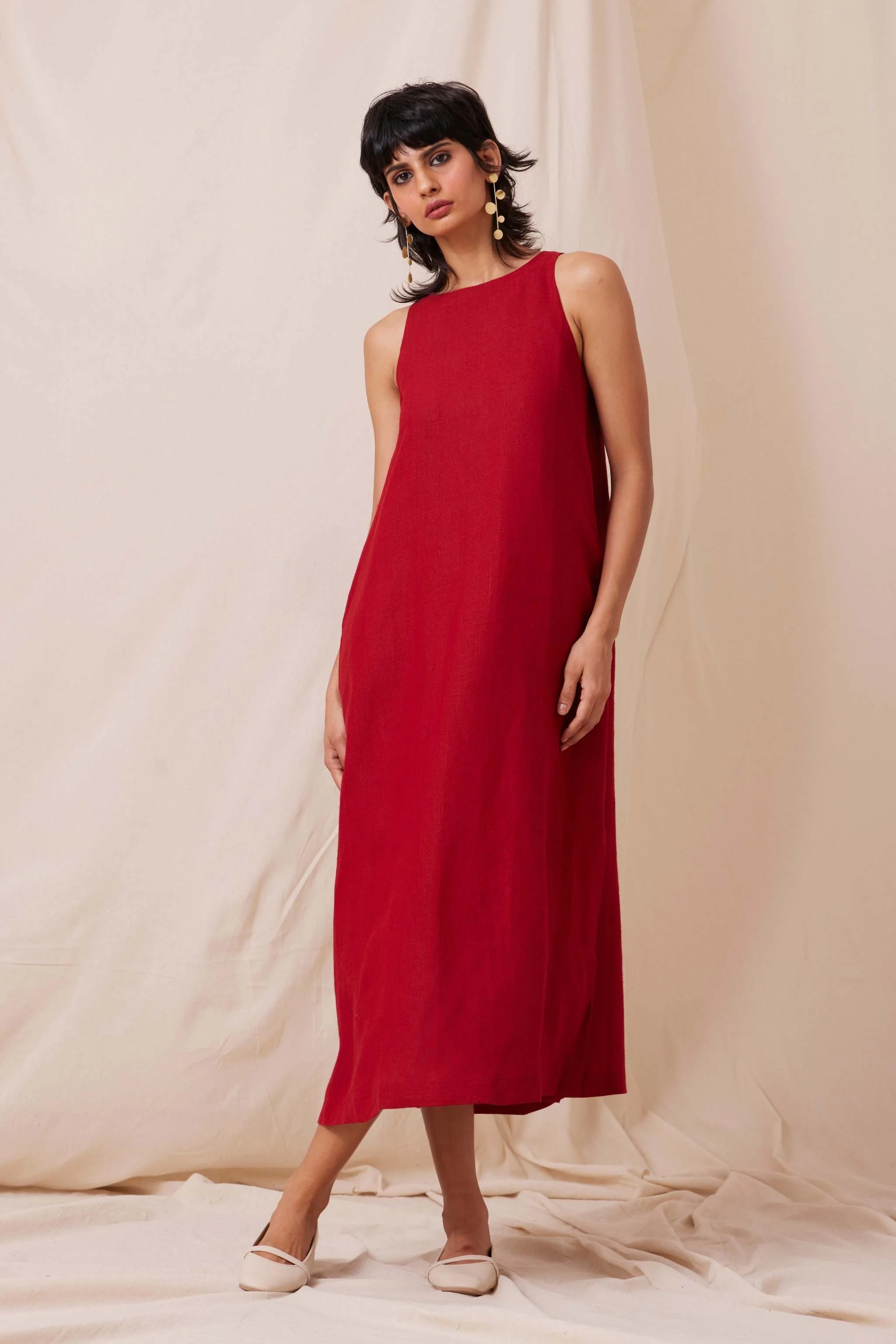 Pippa Red Linen Dress