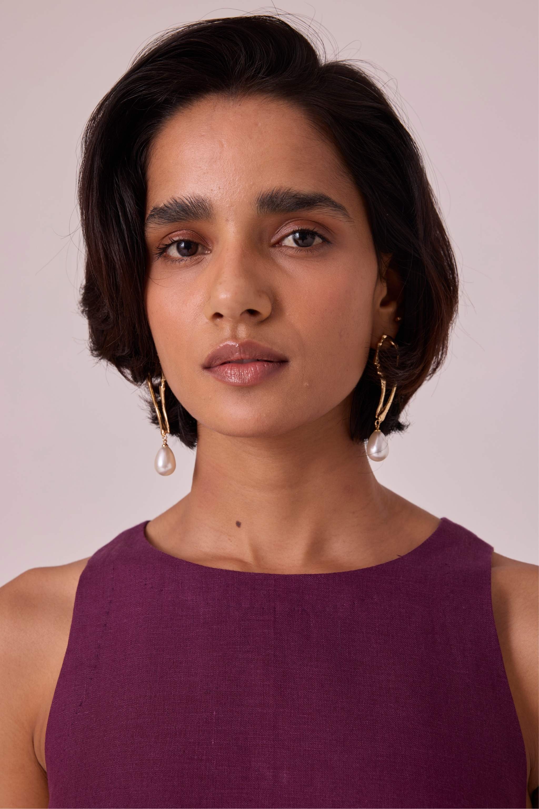 Pippa Purple Linen Midi Dress - Image 5