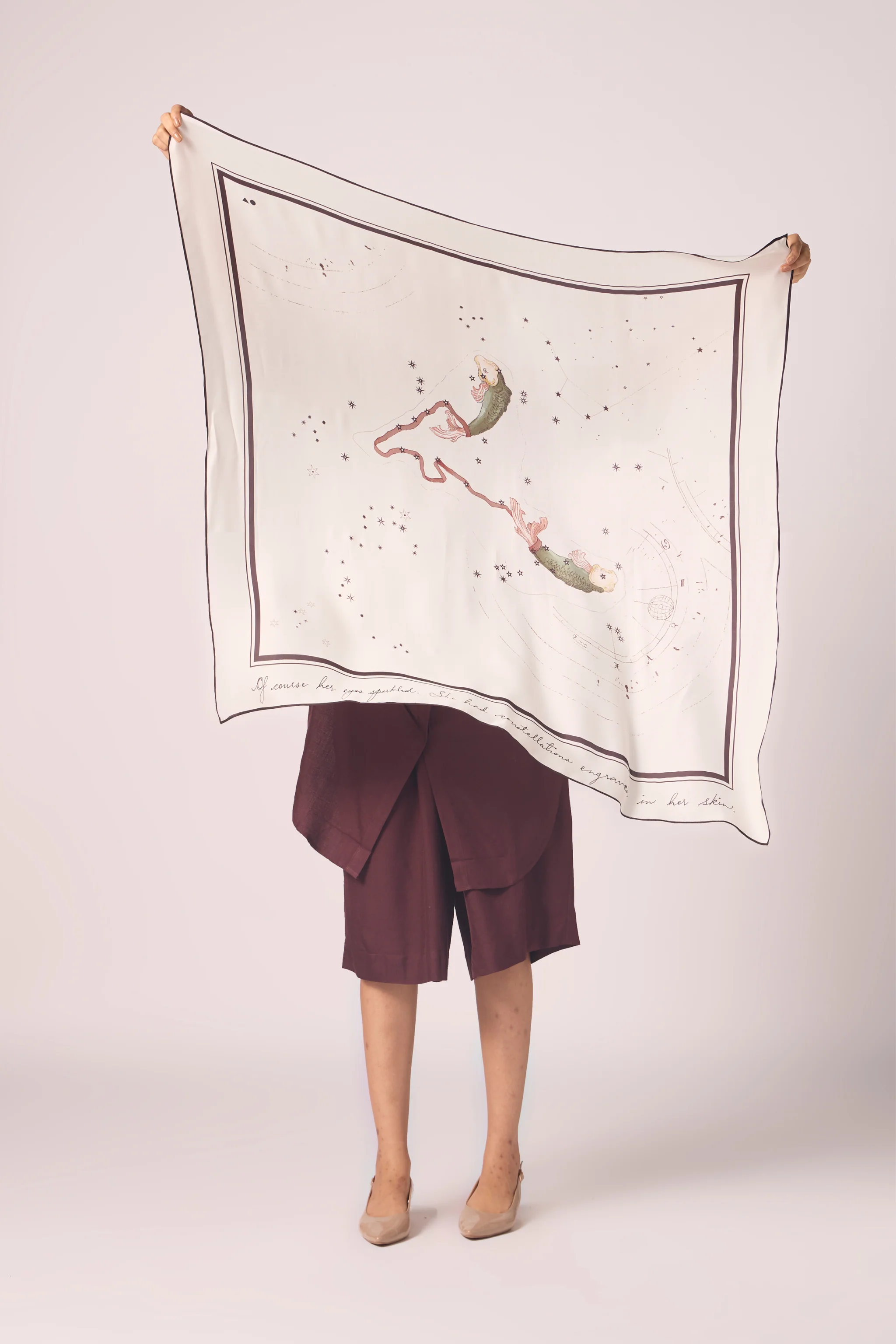 Pisces Printed Satin Scarf