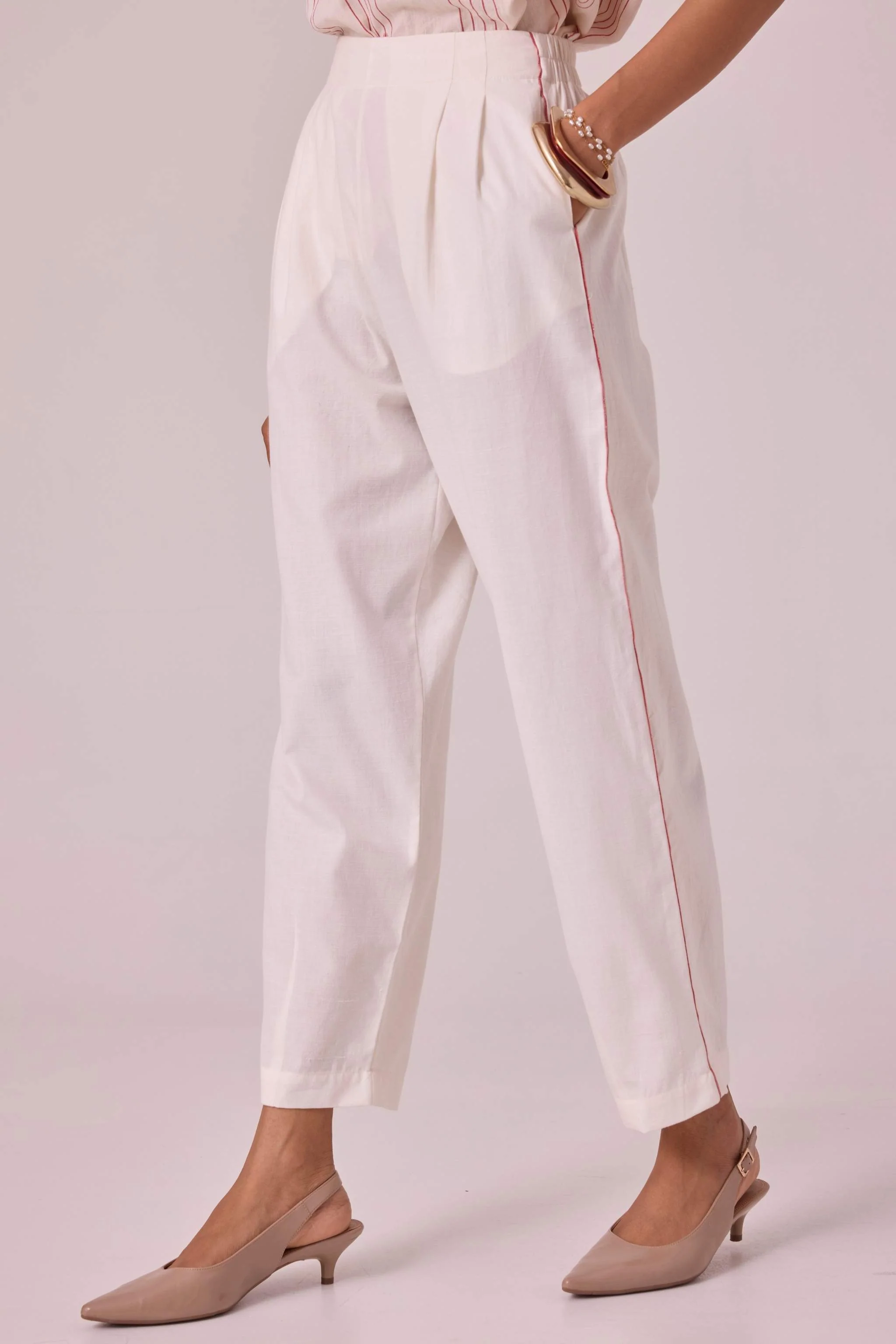 Ratan Off White Handwoven Pant - Image 4