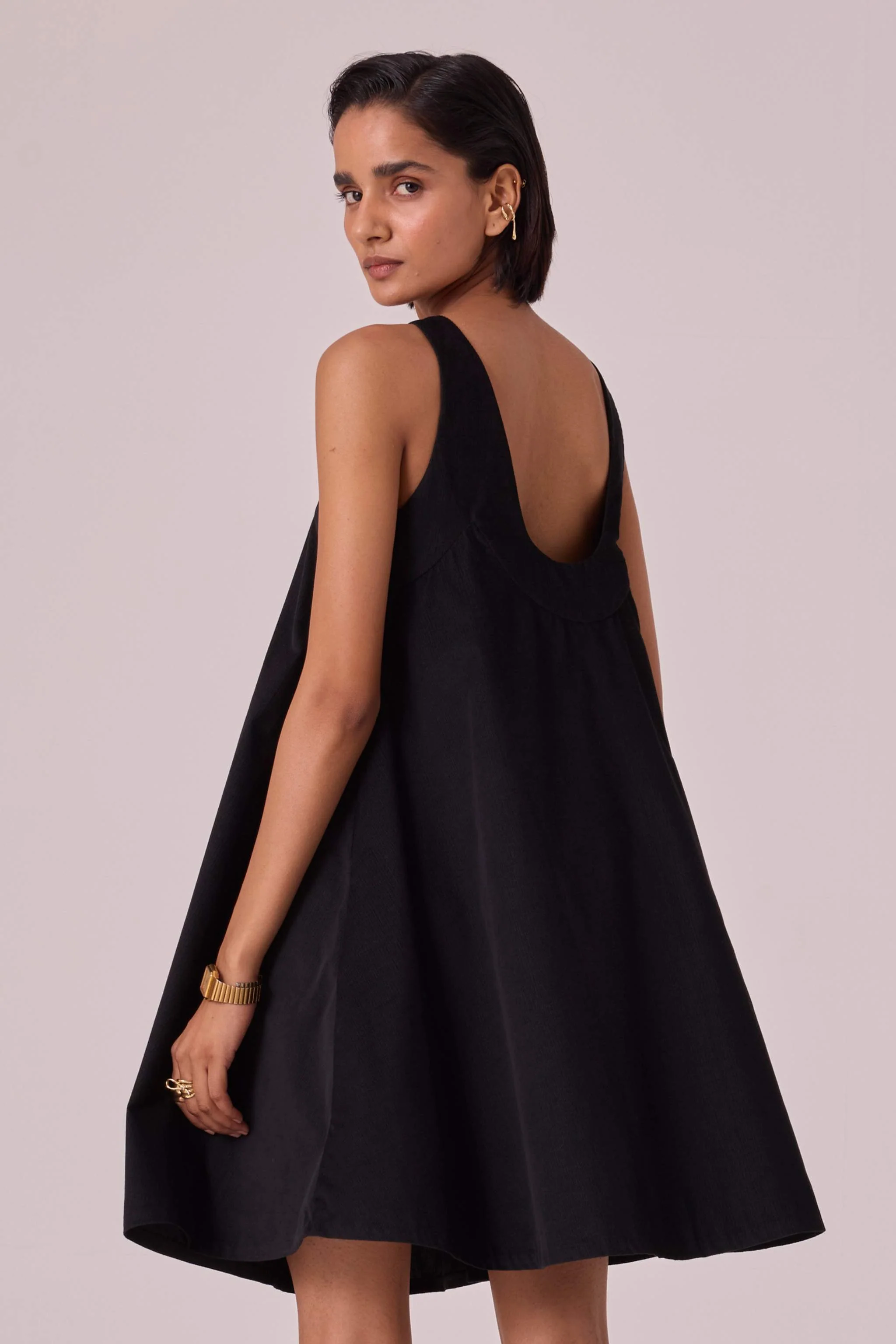 Reka Black Needlecord Dress - Image 10