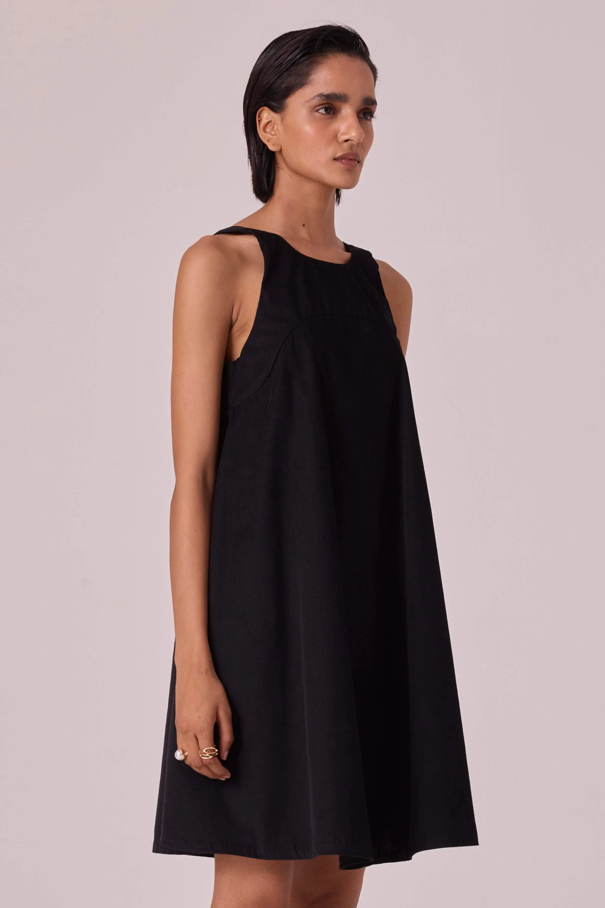 Reka Black Needlecord Dress - Image 2