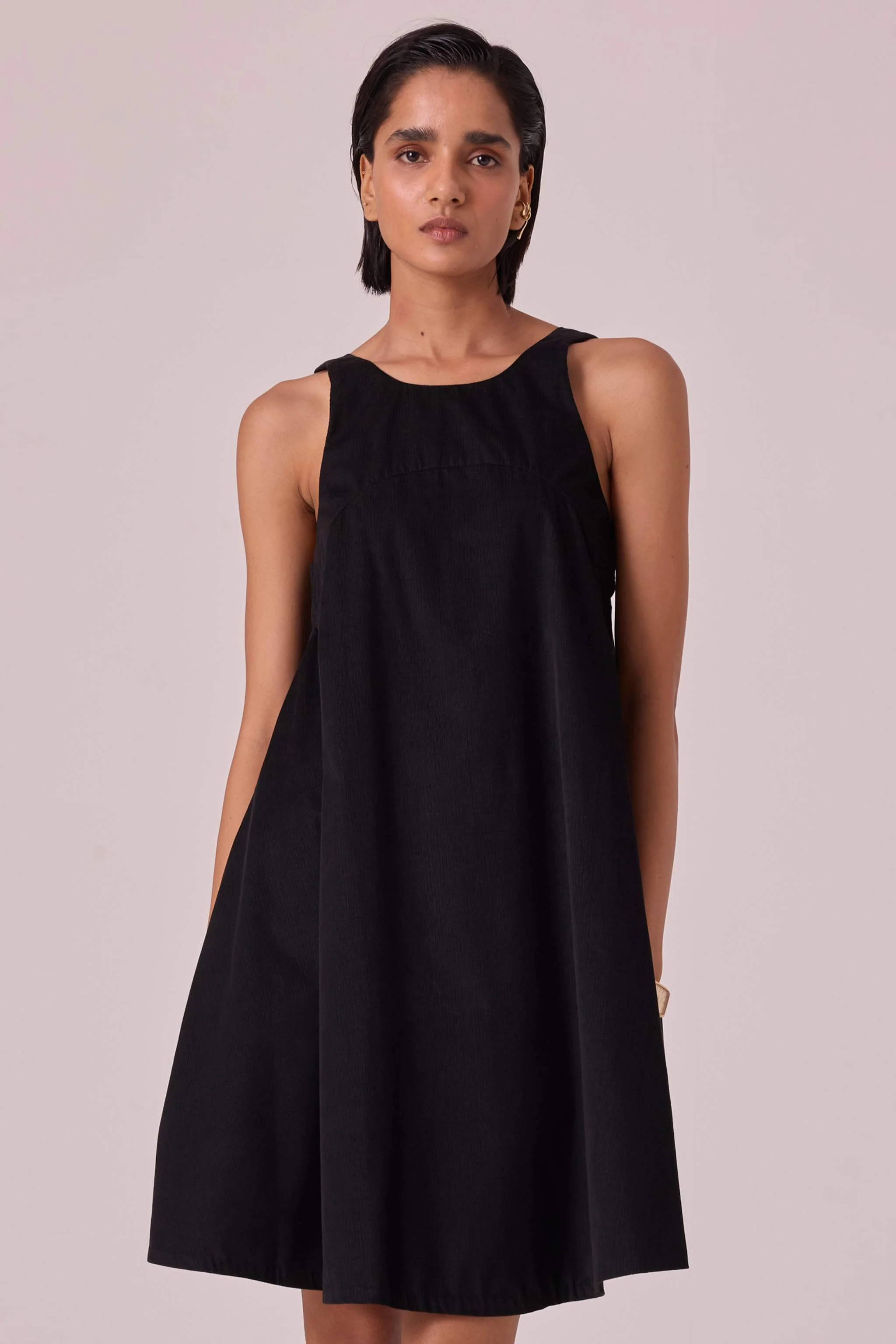 Reka Black Needlecord Dress - Image 4
