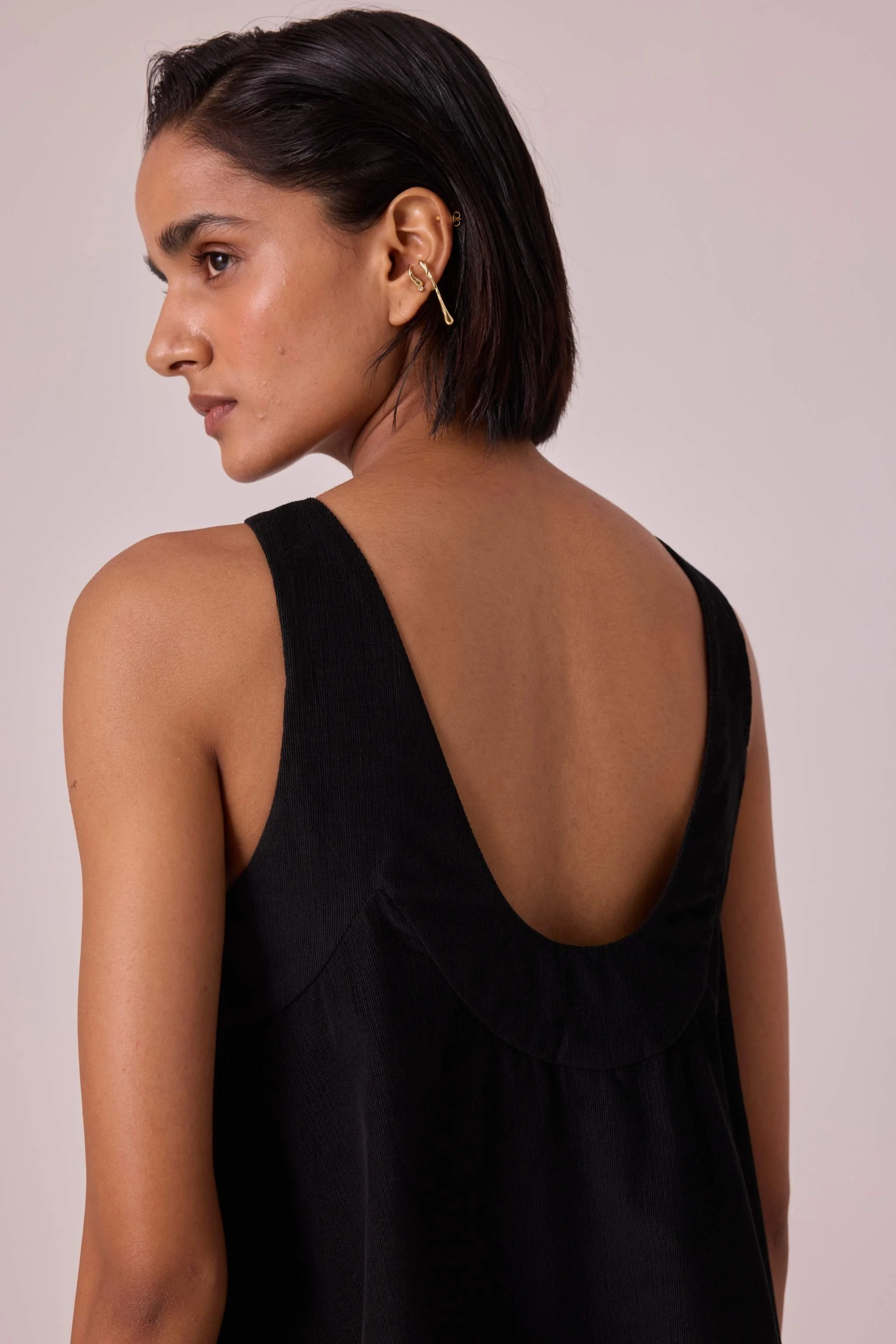Reka Black Needlecord Dress - Image 9