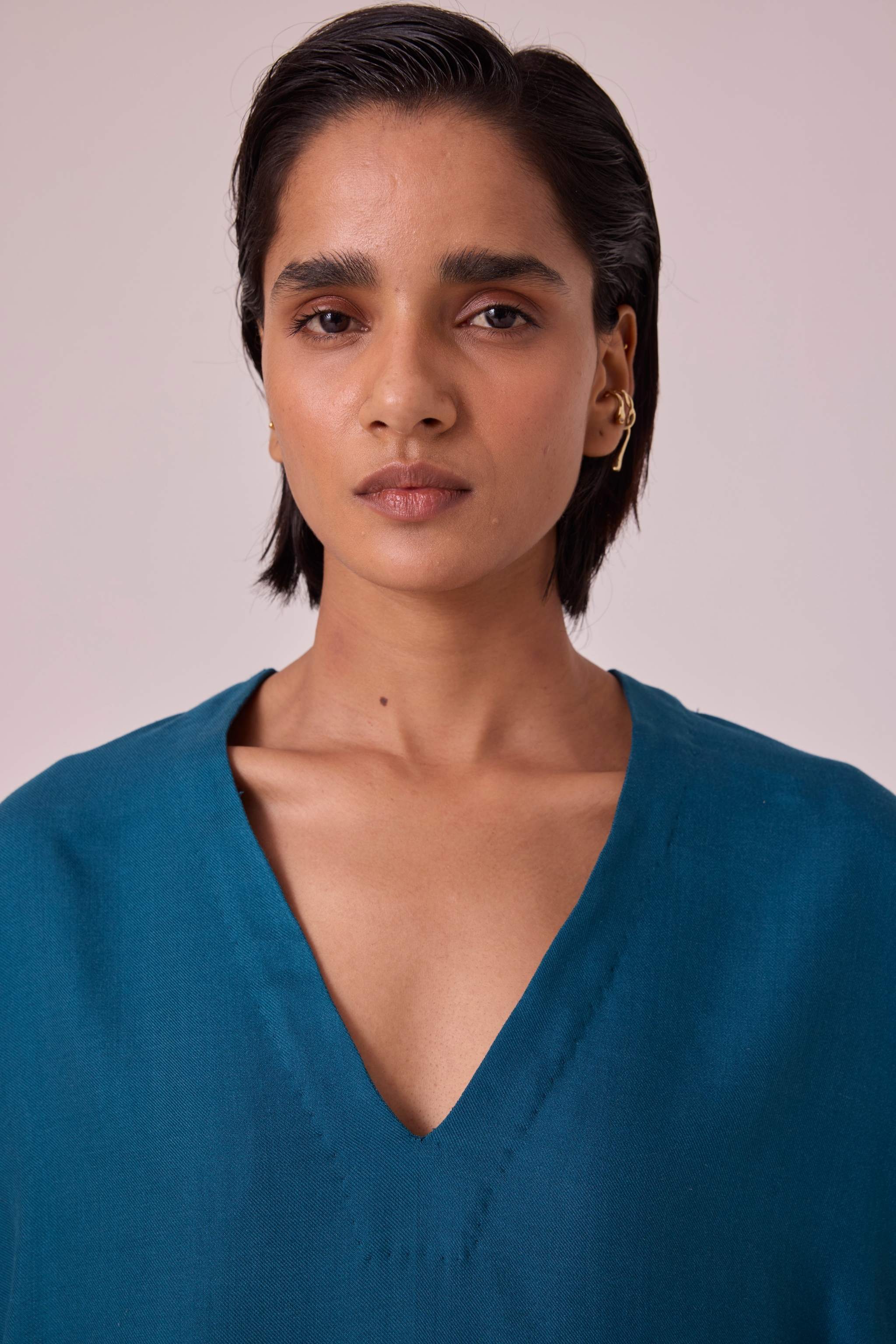 Rue Blue Silk Top - Image 4